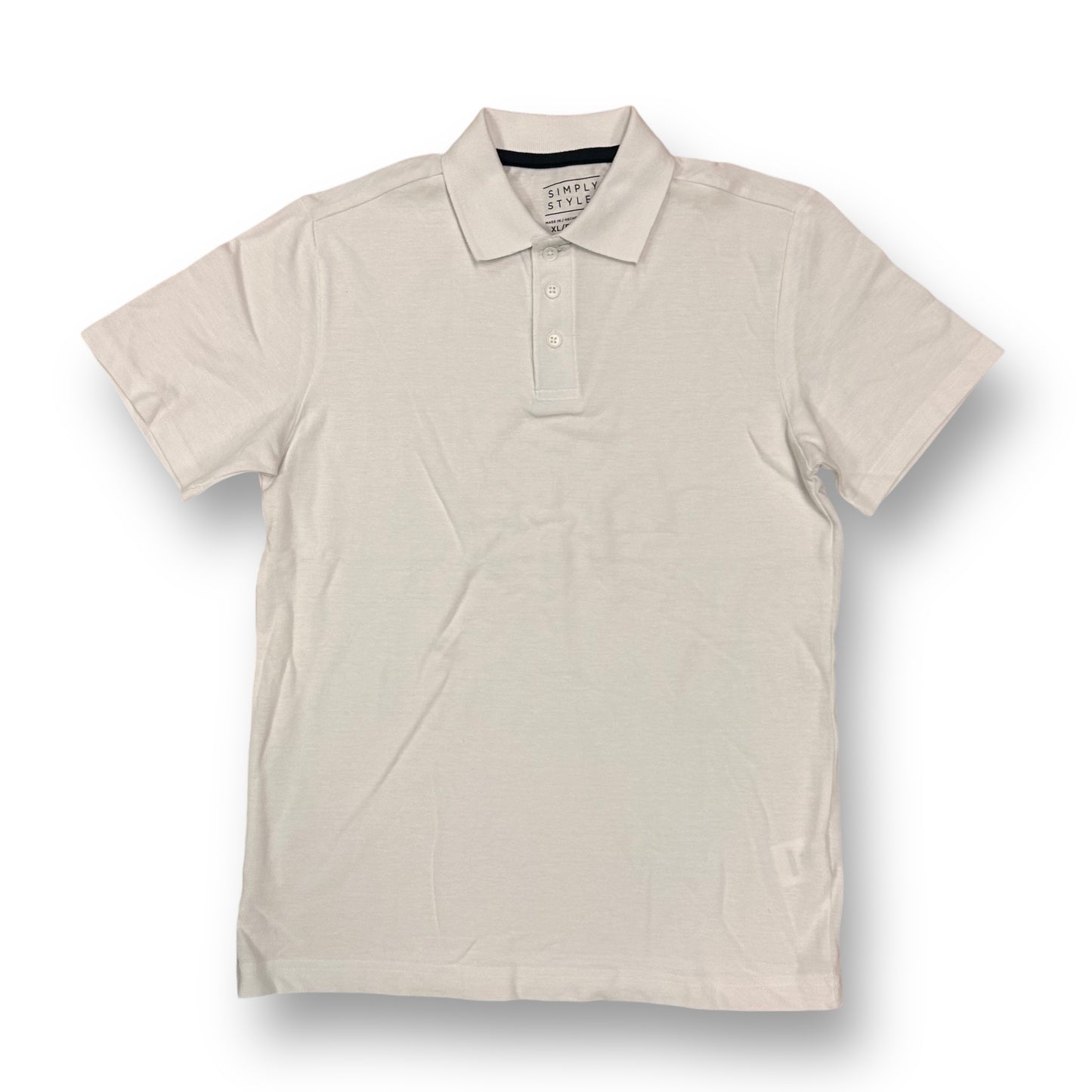 Boys Youth Size 14/16 White Collared Short Sleeve Polo Shirt