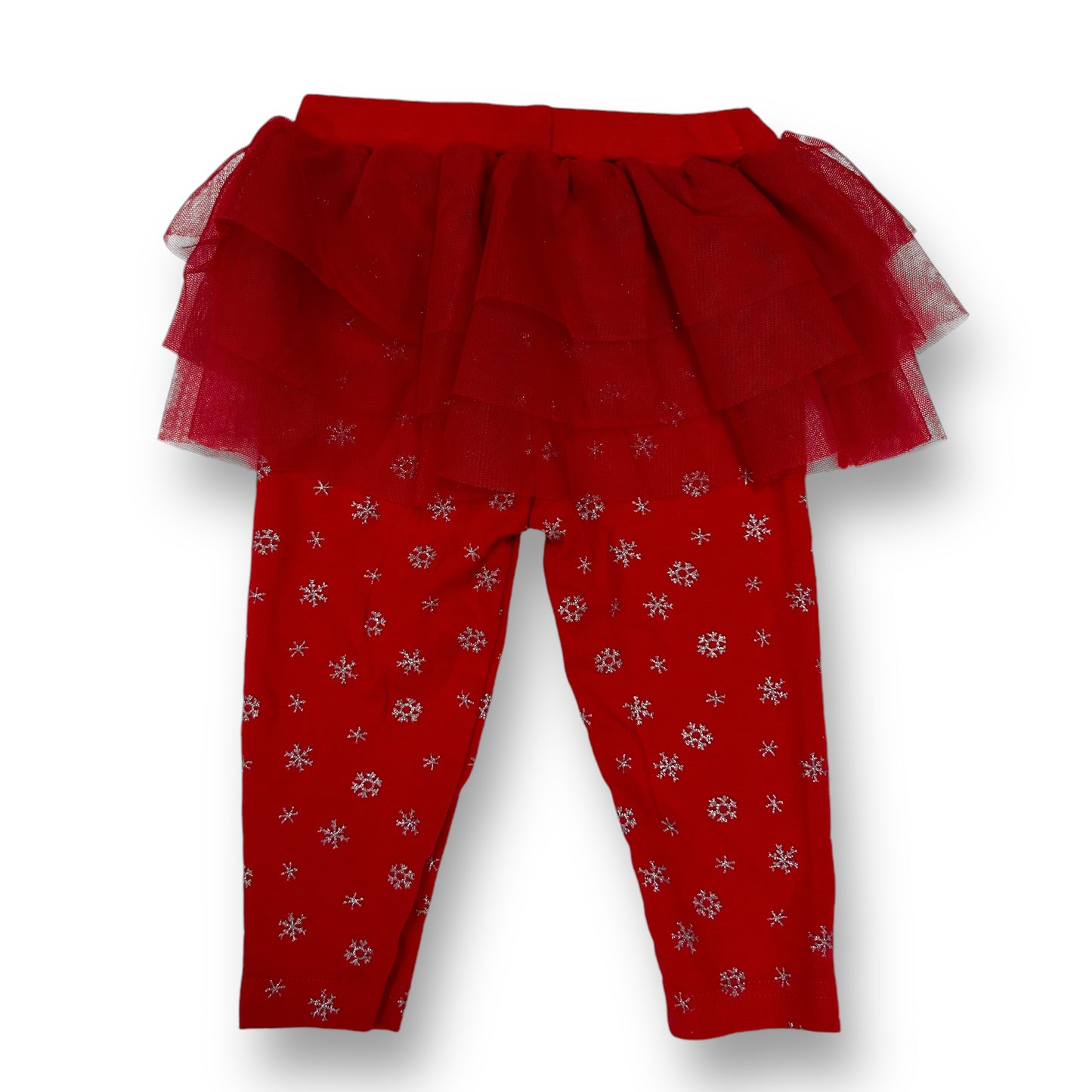 Carter's Girls Size 12 Months Red Tulle Skirted Snowflake Leggings