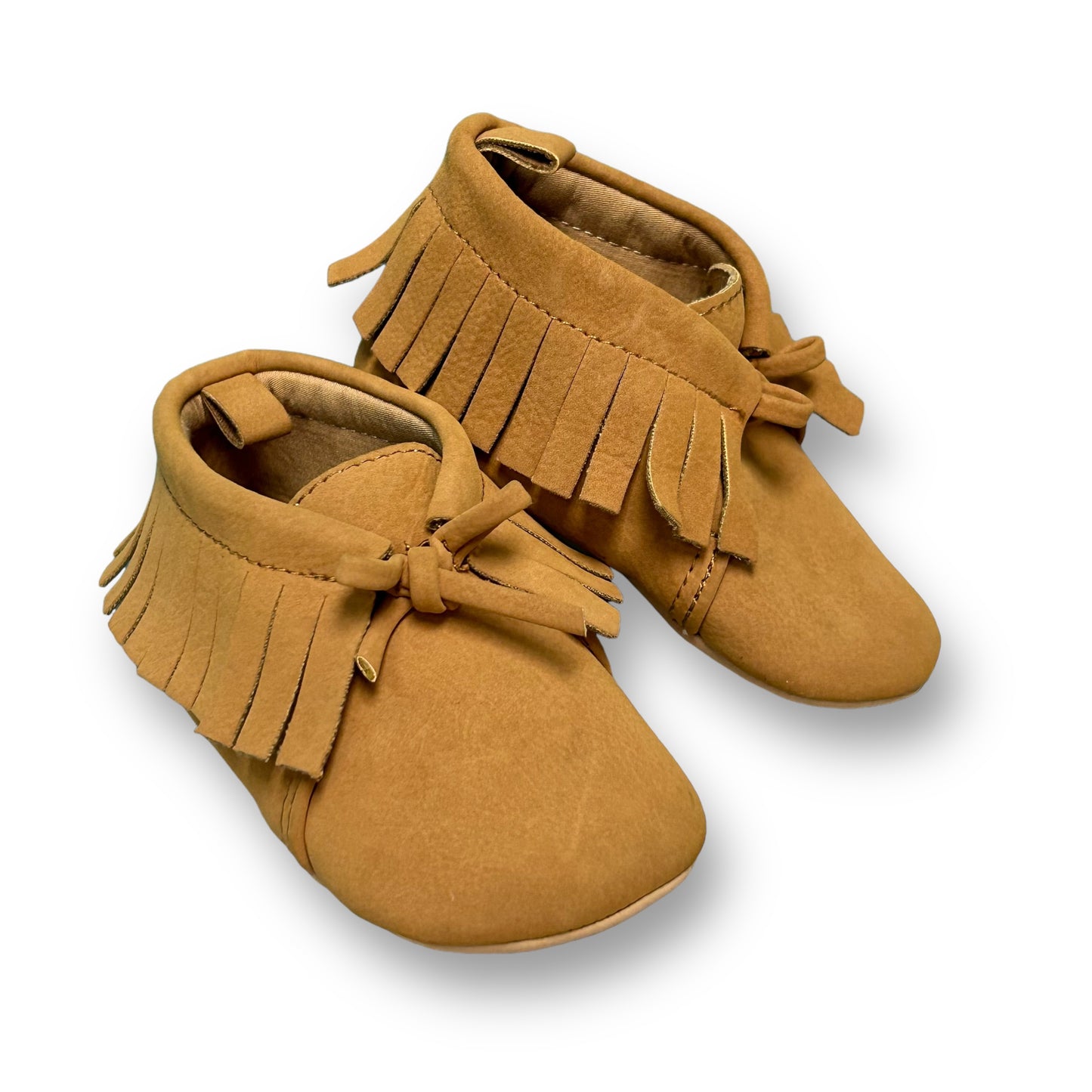 Old Navy Baby Girl Soft Sole Booties Size 12-18 Months Beige Slip-On Moccasins