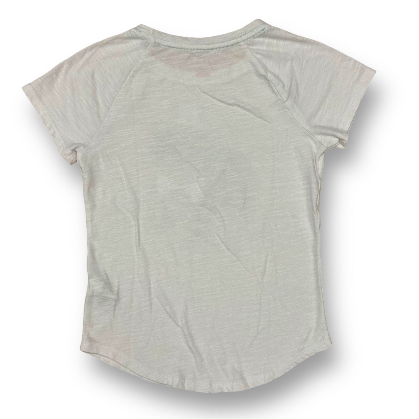 Girls Size 7/8 St Patrick's Day Shirt Lucky Kitty White Short Sleeve Tee