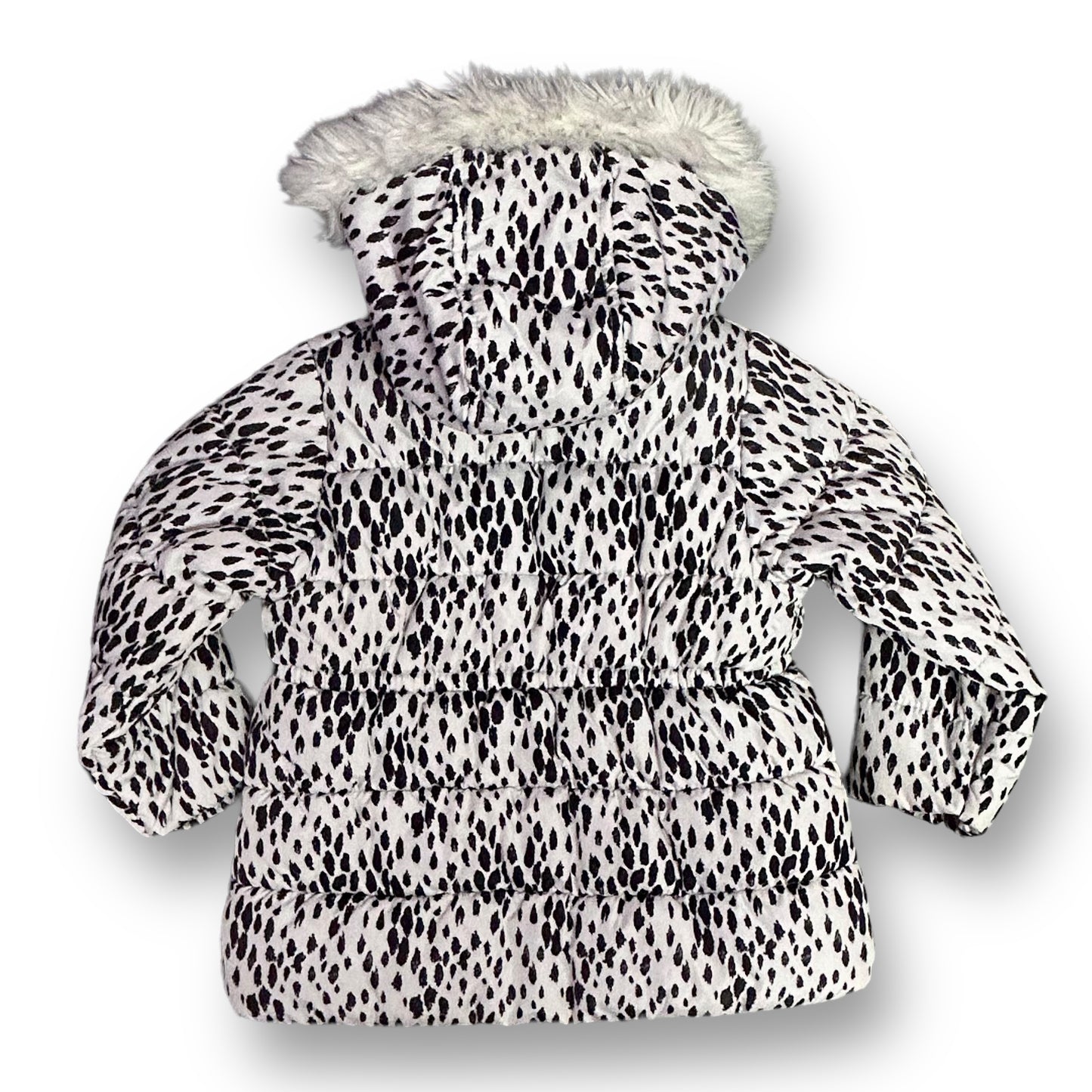 Carter's Girls Size 4 Puffer Jacket Animal Print Winter Coat with Fur Lined Hood