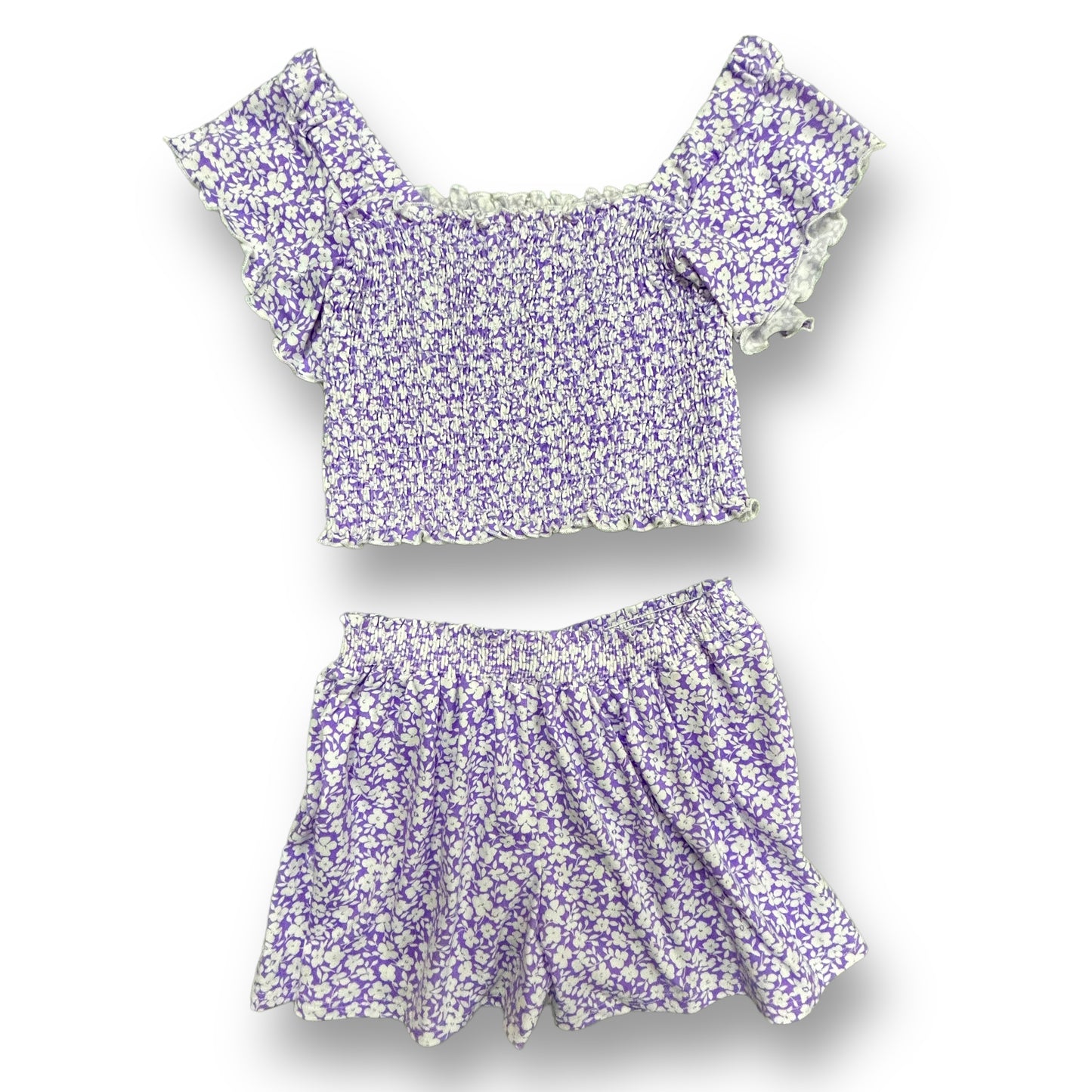Stoopher & Boots Tween Girls Size 14 Outfit Floral Print Blouse and Shorts Set