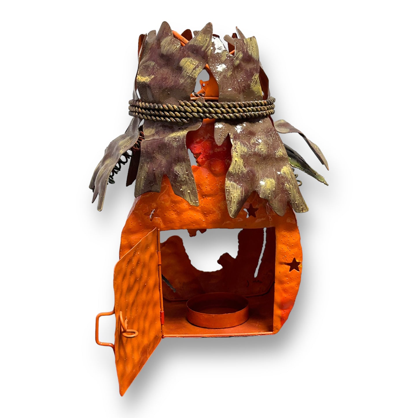 Halloween Jack-o-lantern Tin Votive Candle Holder Fall Home Decor