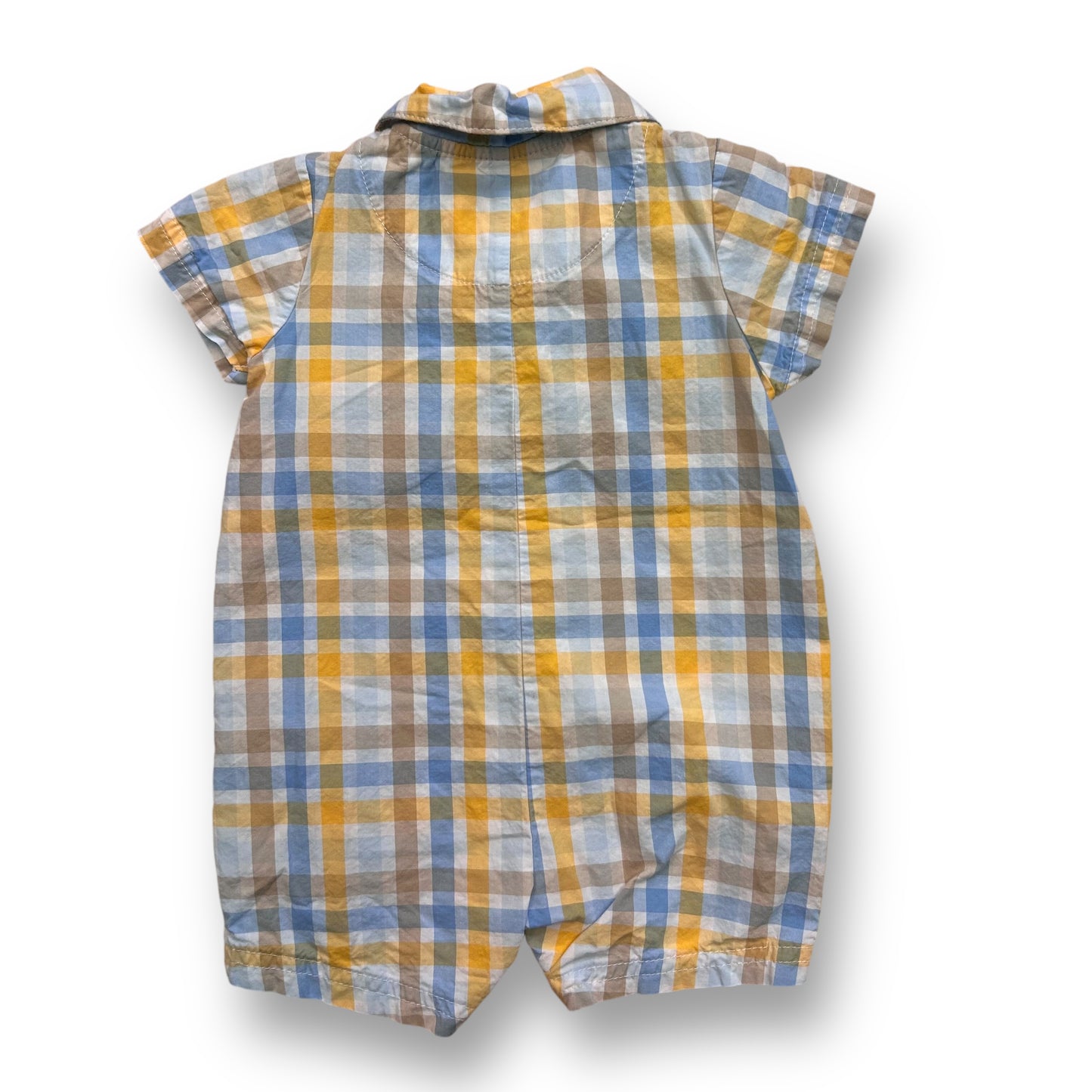 Carter's Baby Size 3 Months Boy's Romper Plaid Snap Bottom Collared One Piece