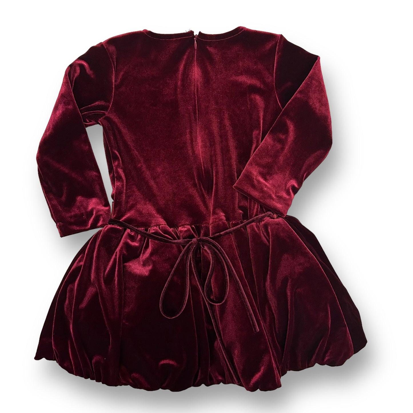 Swea Pea & Lilli Girls Size 3T Red Velvet Long Sleeve Zippered Dress with Ribbon