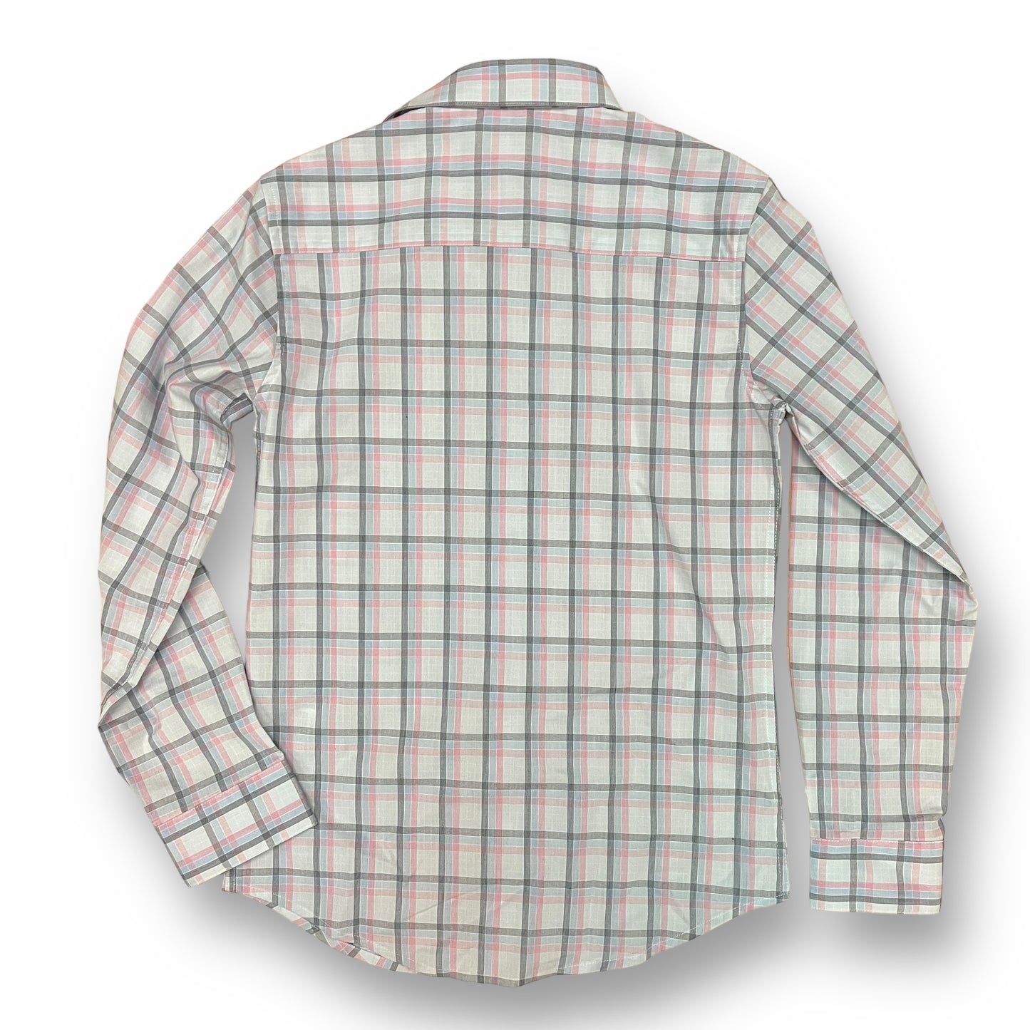 Boys Calvin Klein Size 12 Plaid Slim Fit Comfort Stretch Dress Shirt