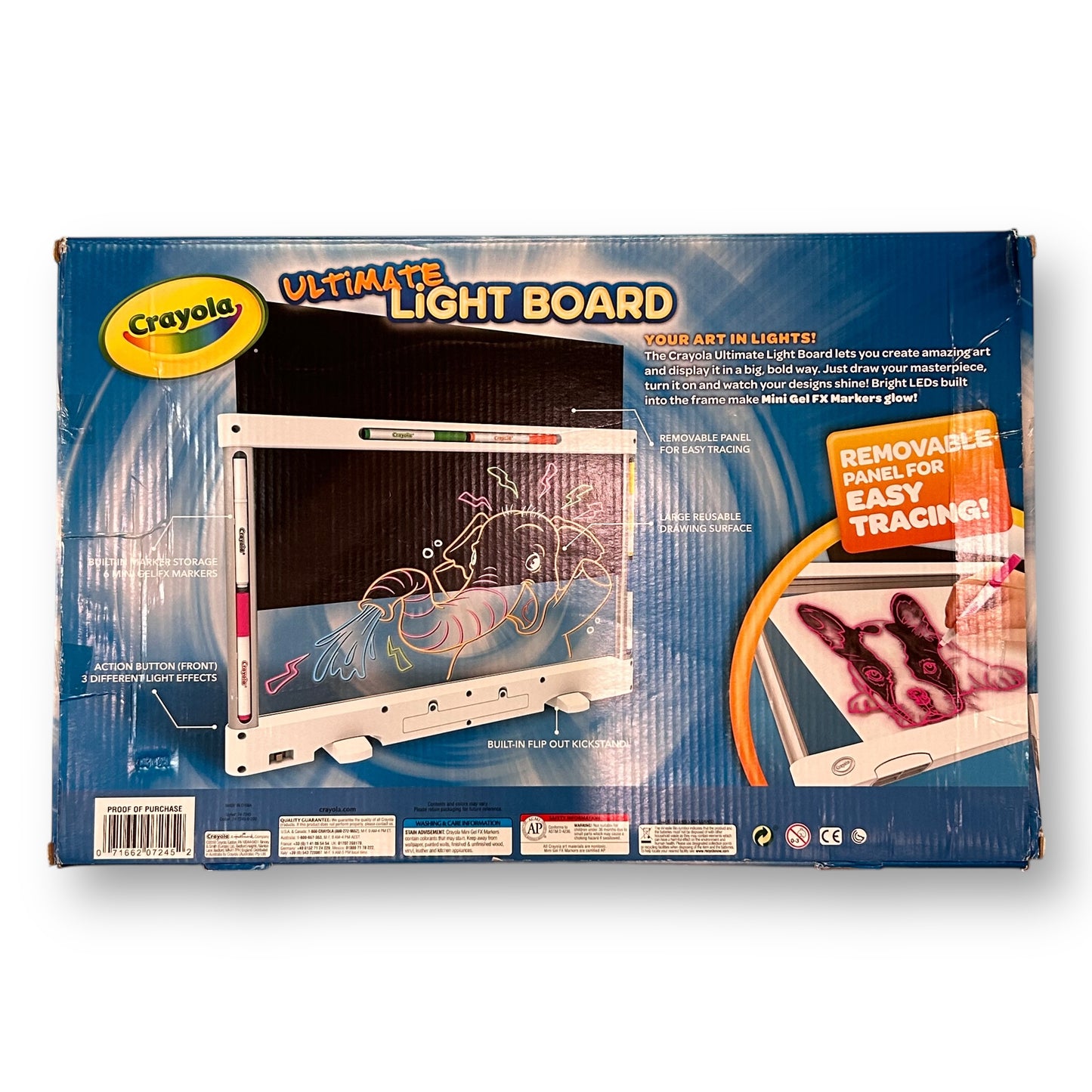 Crayola Ultimate Light Board LED Drawing with 10 Imagine Ink Color Markers