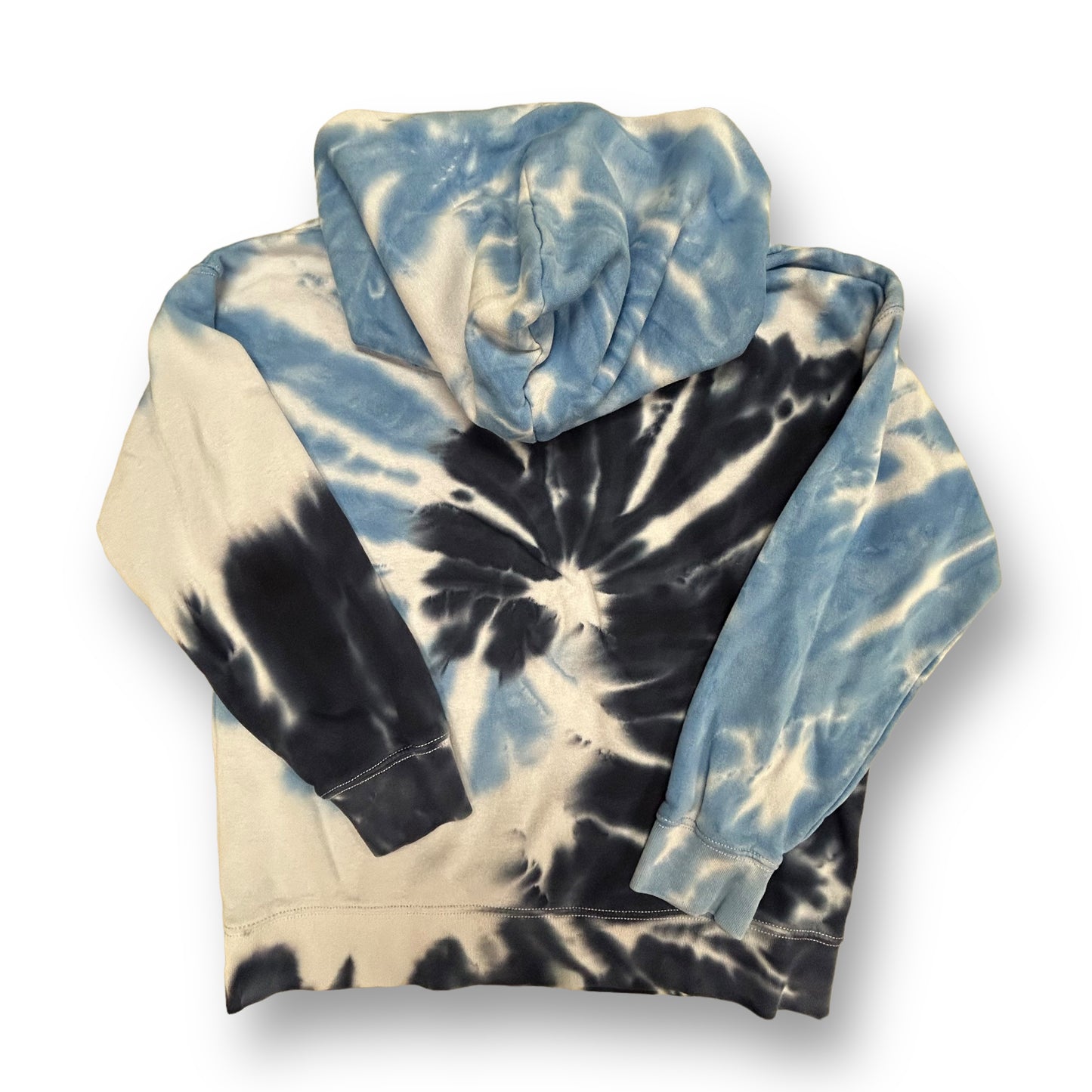 Gap Size 10 Youth Boy Sweatshirt Blue & White Tie Dye Hoodie with Pocket