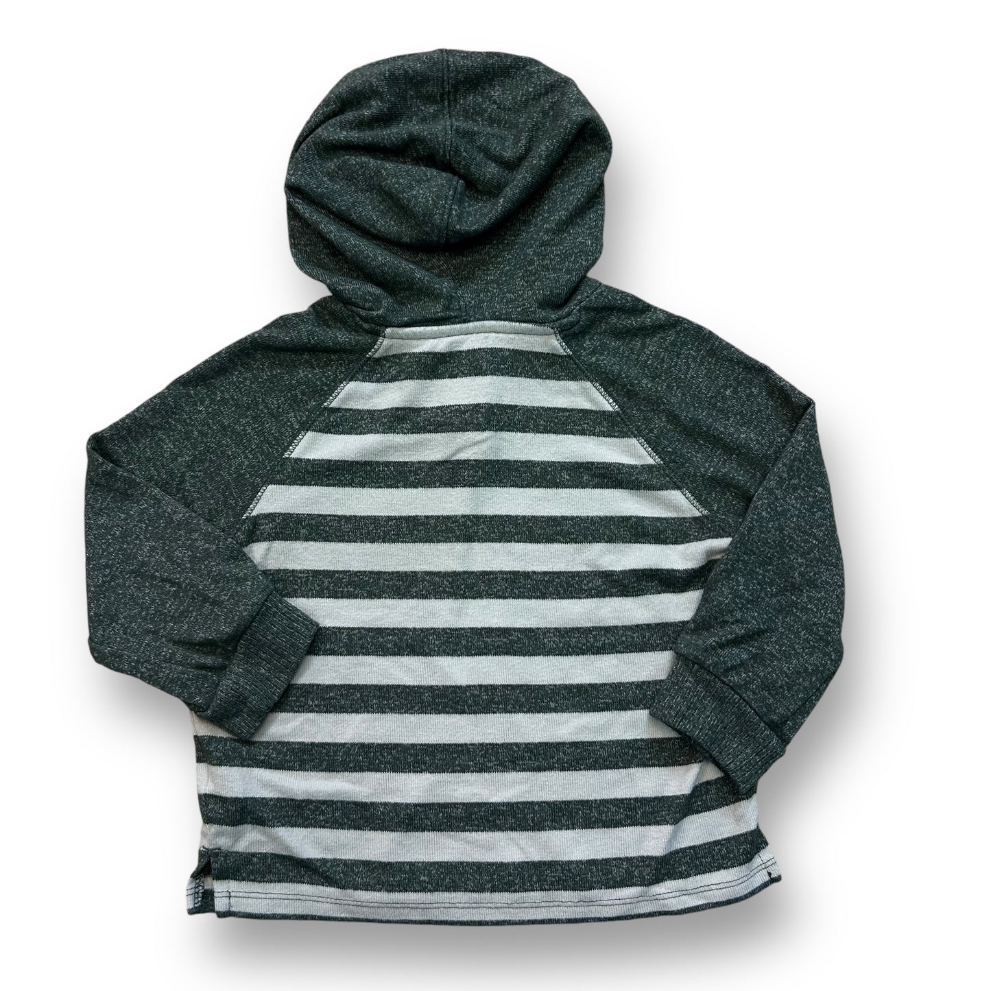 Easy Peasy Toddler Boy Size 2T Striped Long Sleeve Hoodie Shirt with Buttons