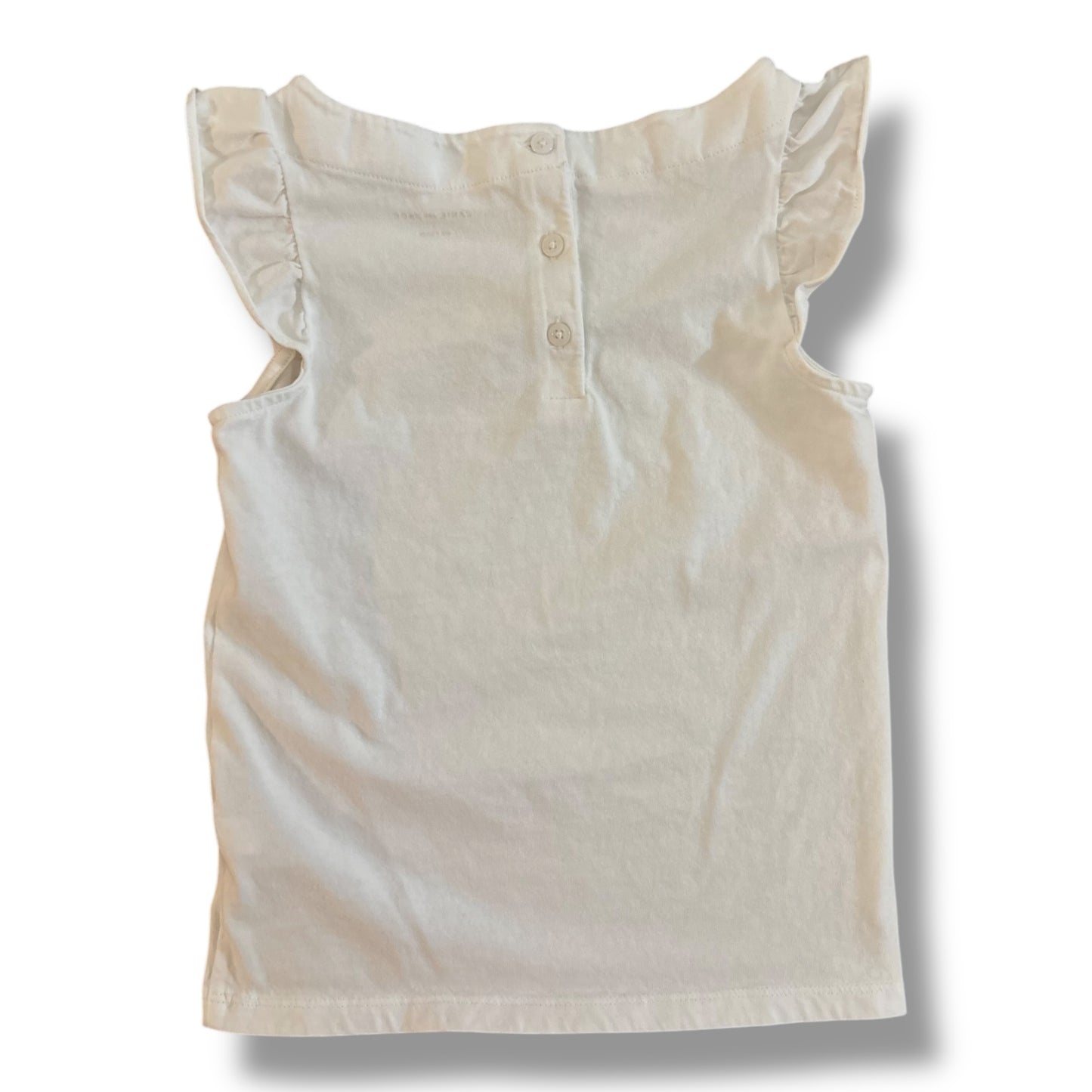 Janie and Jack Girls Size 7 CIAO Summery White Flutter Sleeve Top