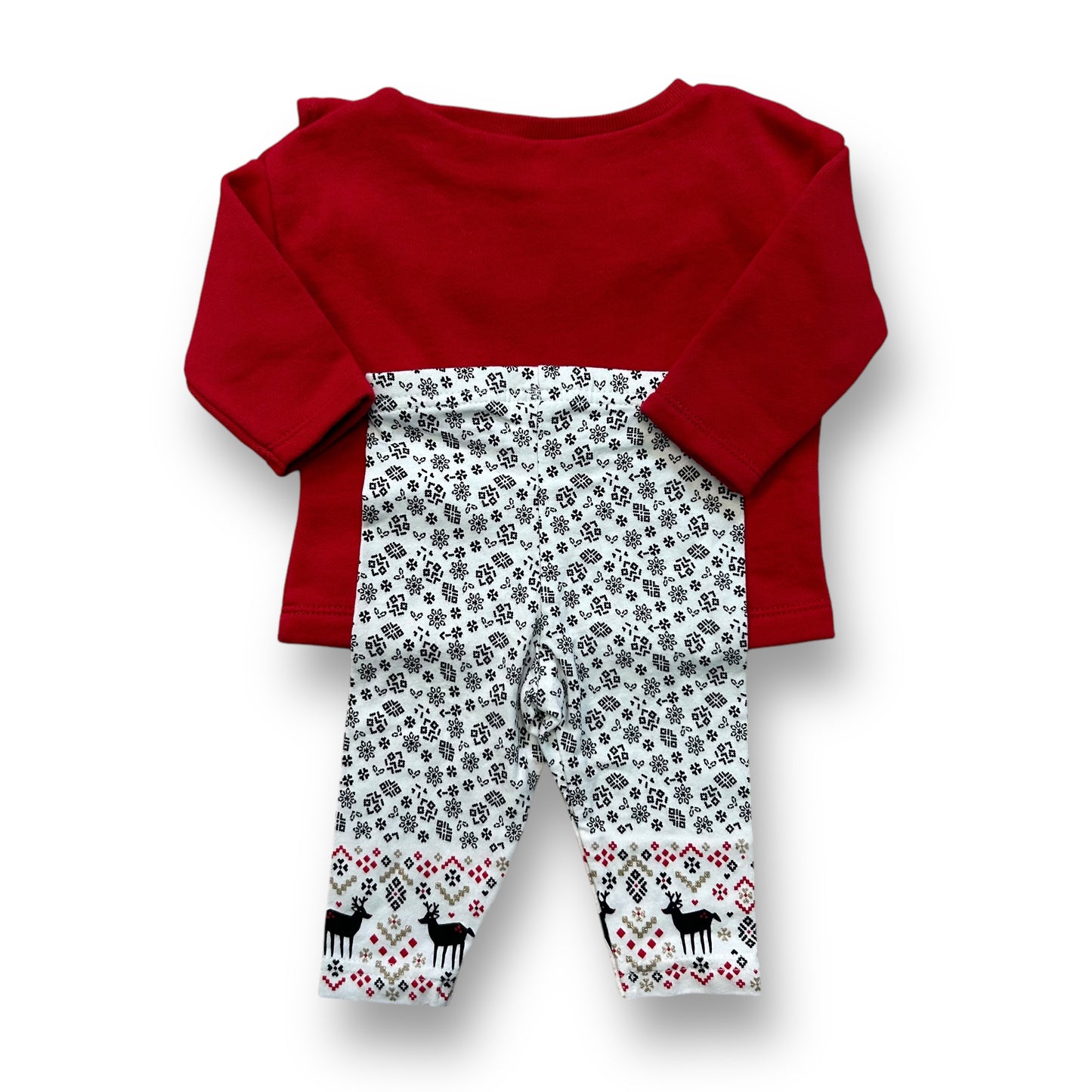 Girls Carter's Size 3 Months Red & White Soft Fleece Christmas Outfit