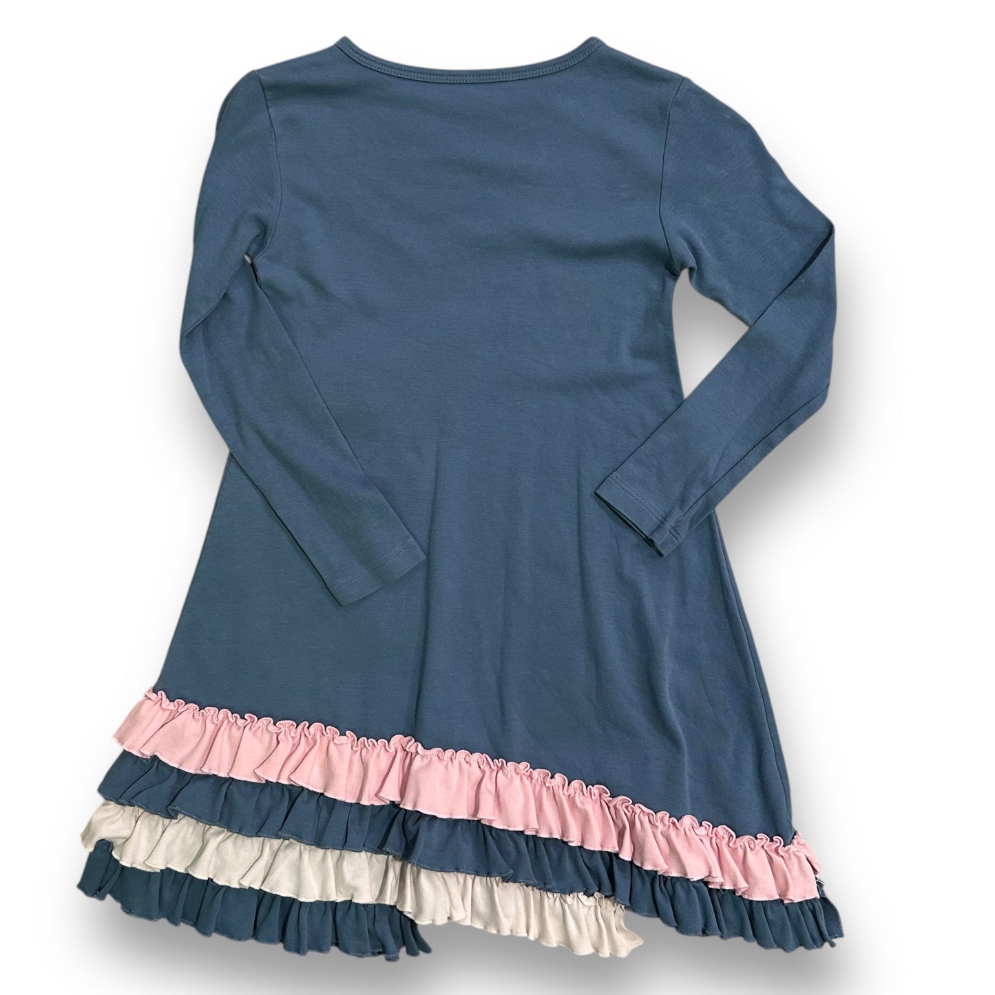 Girls Size 8/10 Embroidered Unicorn Long Sleeve Boutique Ruffle Dress