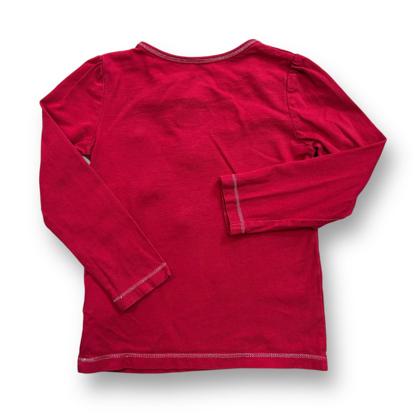 Girls Size 2T Long Sleeve Red Shirt with Shimmery Bow Accents