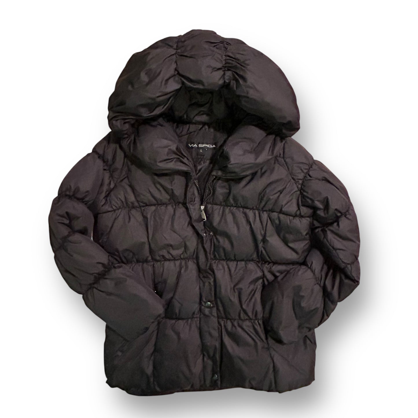 Via Spiga Girls Size Youth 14/16 Black Winter Puffer Coat