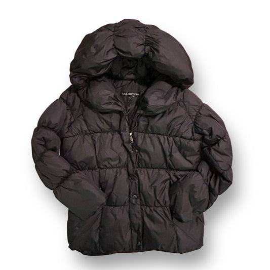 Via Spiga Girls Size Youth 14/16 Black Winter Puffer Coat