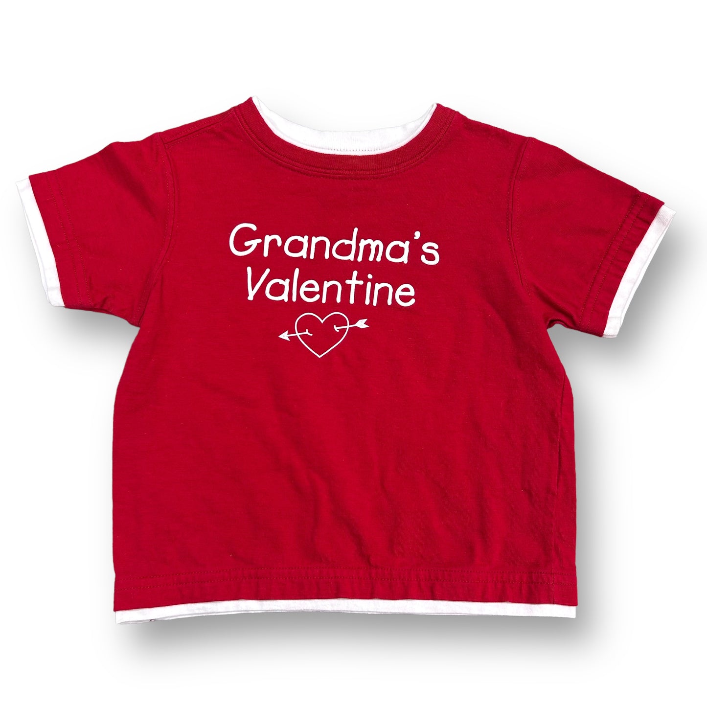 Toddler Boys Size 24 Months Red Grandma's Valentine Short Sleeve Tee Shirt