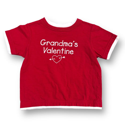 Toddler Boys Size 24 Months Red Grandma's Valentine Short Sleeve Tee Shirt