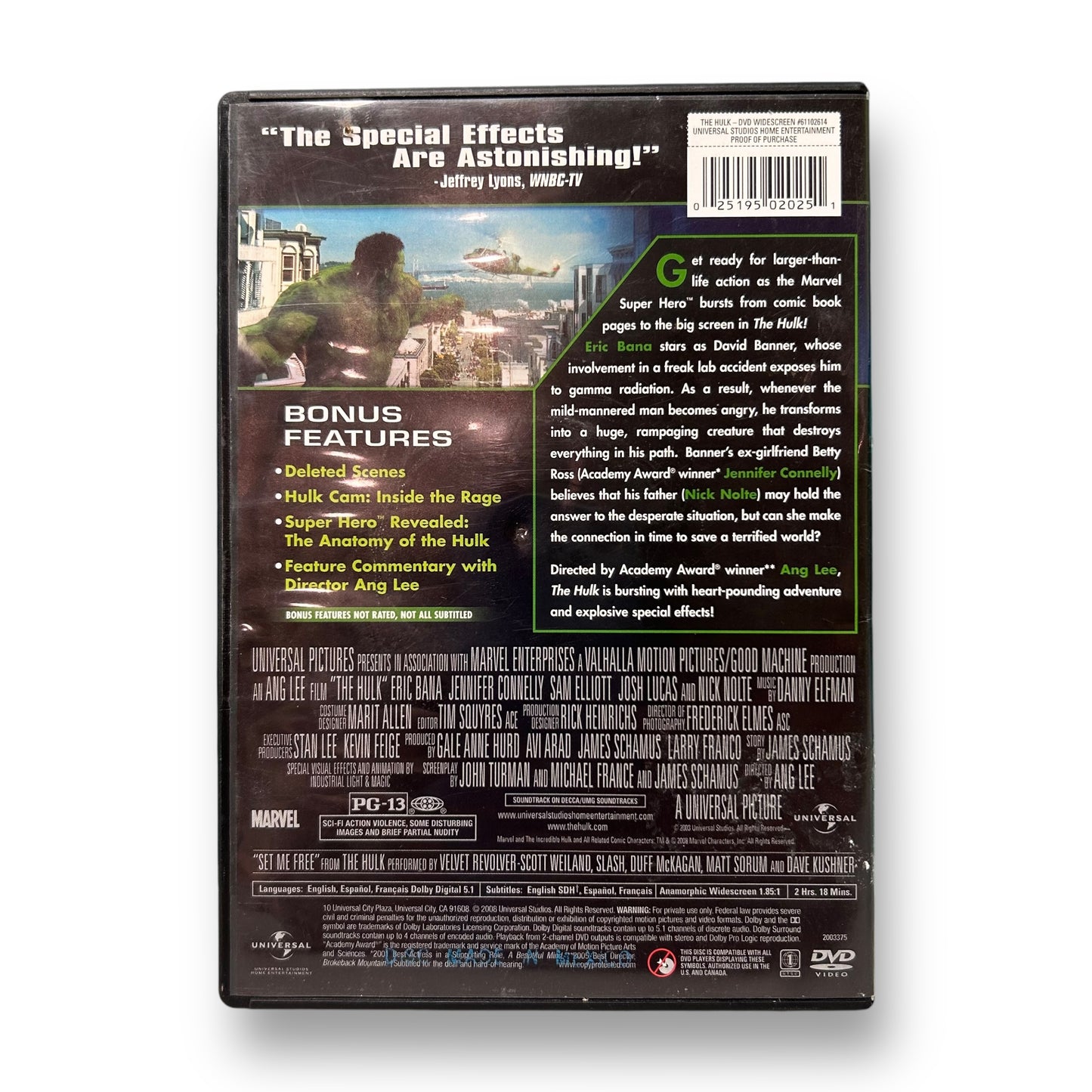 Universal Studios Hulk DVD