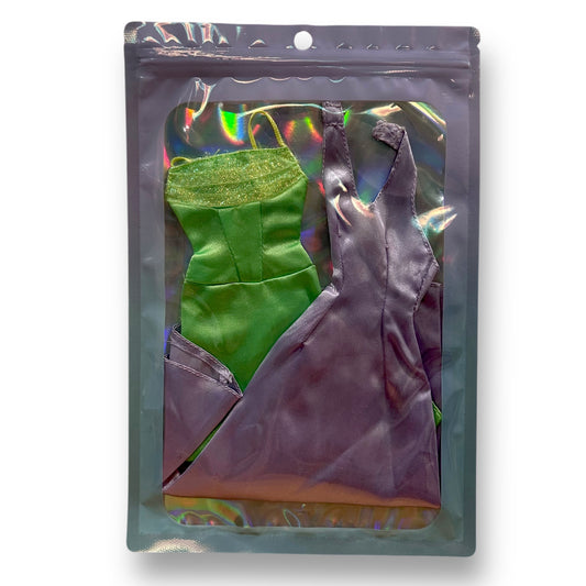 Barbie Clothes in Zippered Mylar Bag