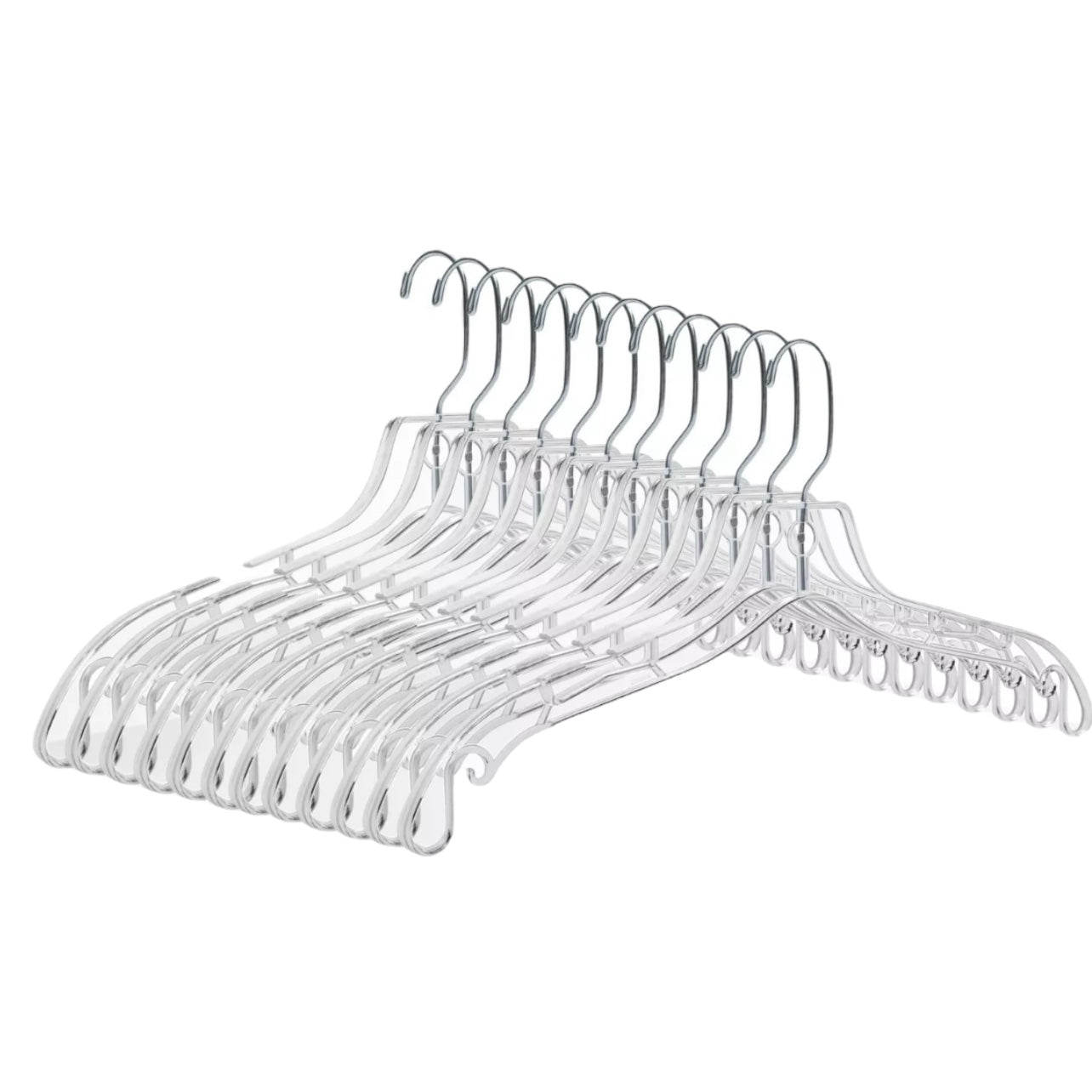 Children's Dress Hangers Case of 50 Clear Plastic 12" Swivel Kids Hangers