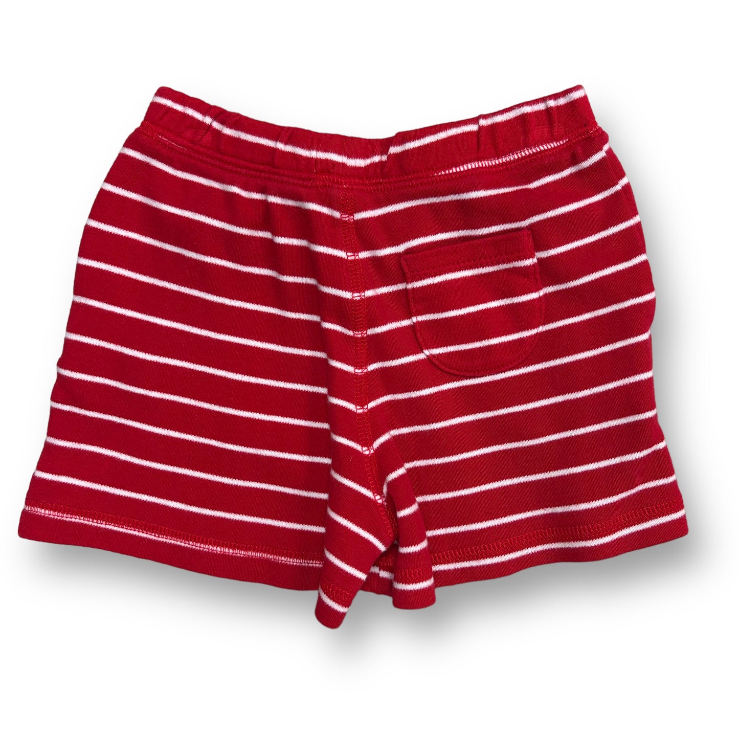 Mudpie Toddler Boy Cotton Shorts Size 24 Months Red Striped Pull On Bottoms