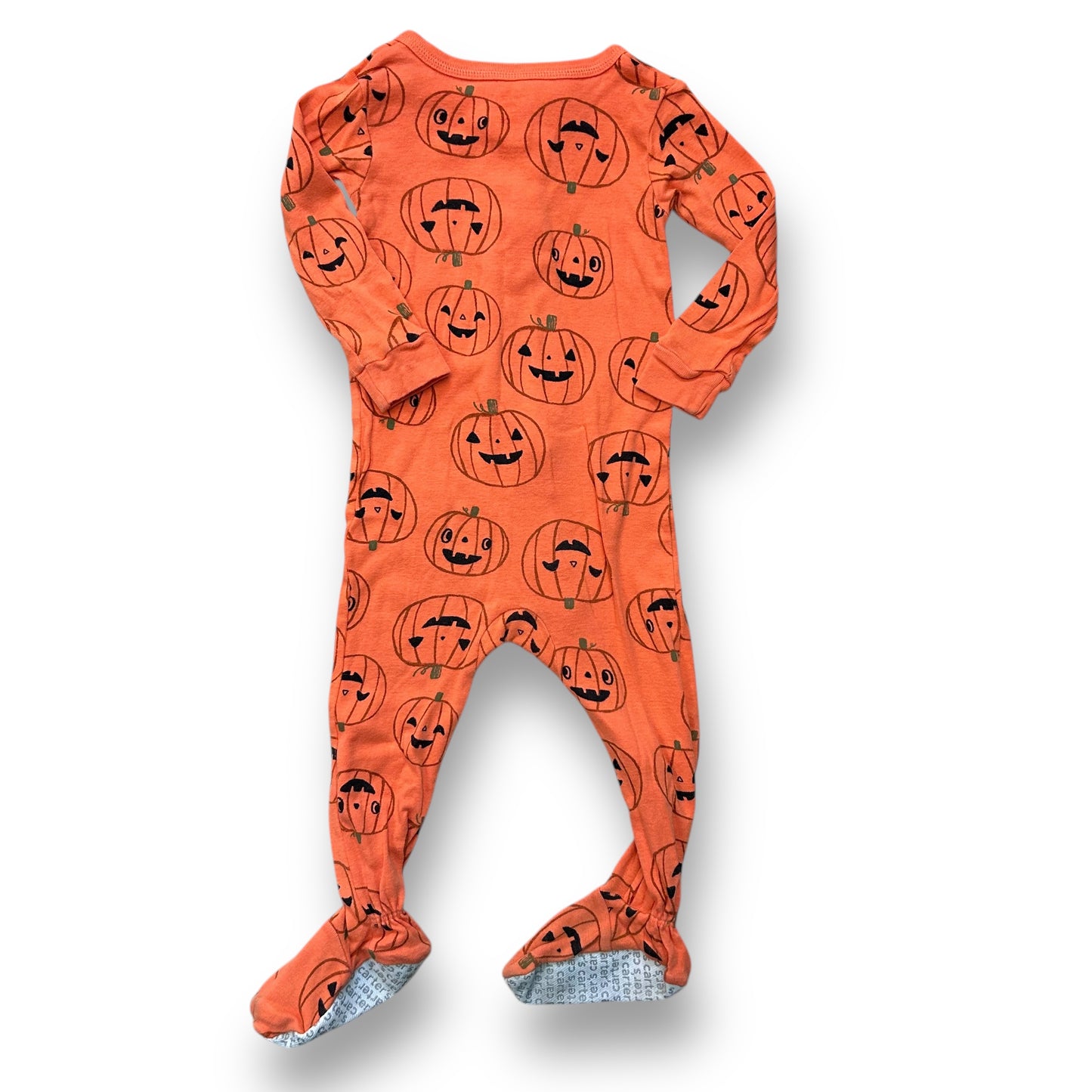 Boys Carter's Size 18 Months Zippered Orange Pumpkin Halloween Footie Pajamas