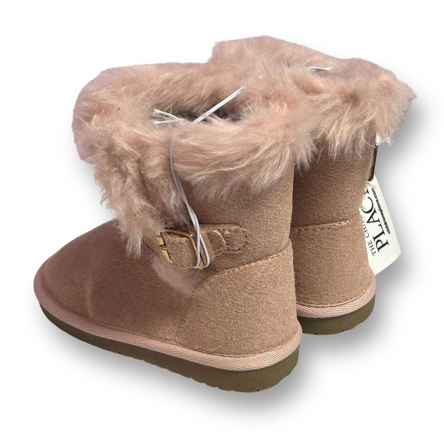 NEW! Children's Place Winter Boots Girls 8 Toddler Pink Suede Faux Fur Lining