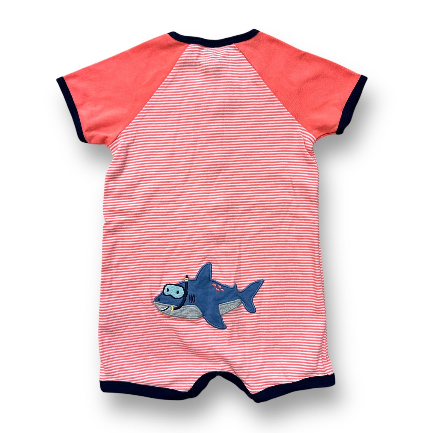 Carter's Boys Size 18 Months Scuba Shark Snap Up Striped Romper