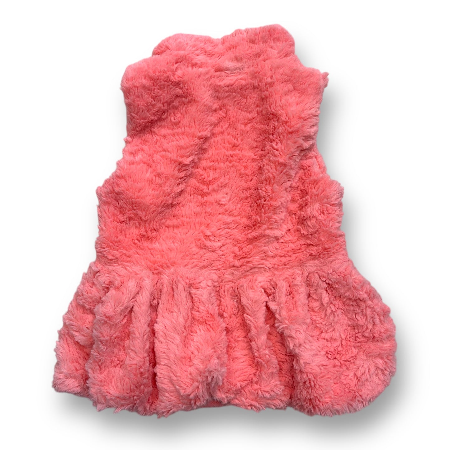 Little Lass Toddler Girls Size 3 Peach Faux Fur Zippered Vest