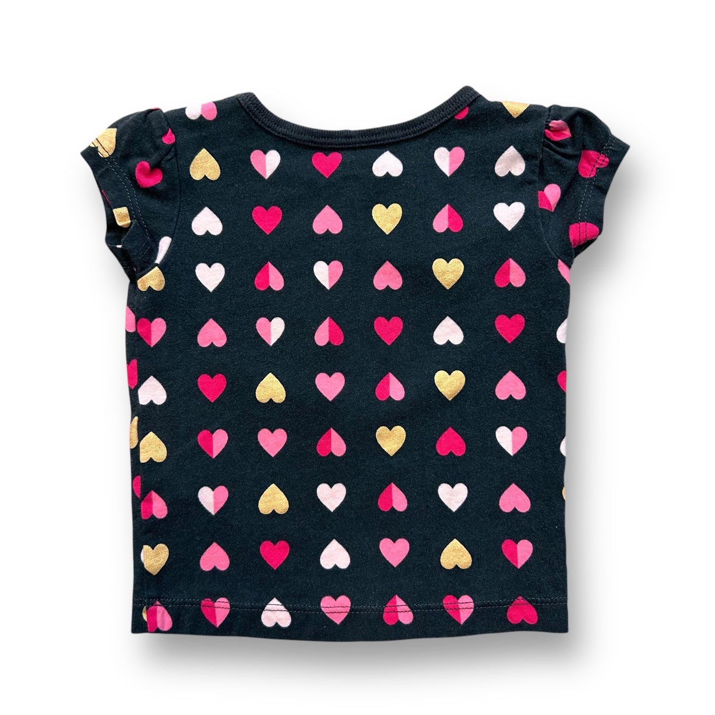 Girls Carter's Size 6 Months Gray & Pink Heart Print Top