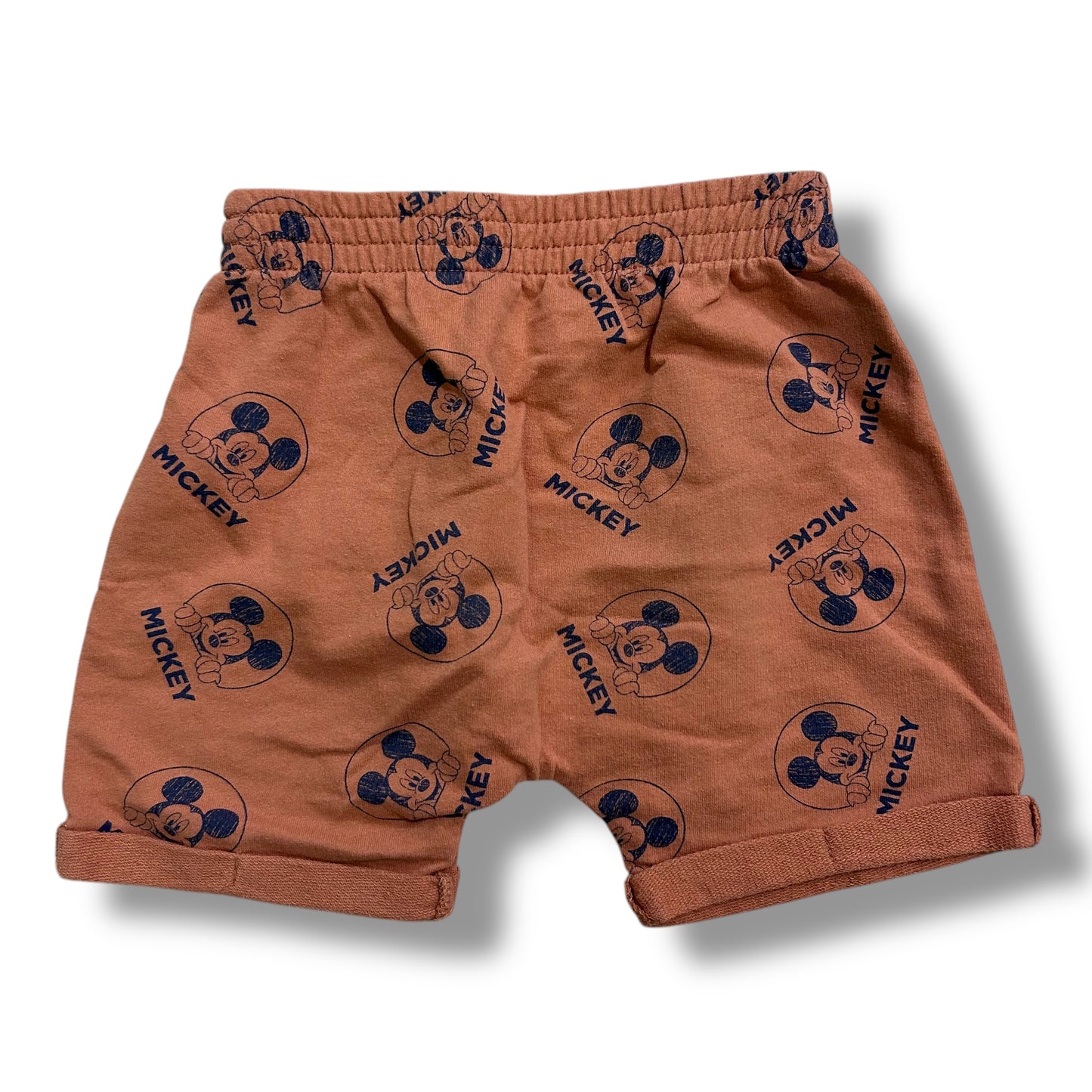 Boys Disney Size 3T Mickey Mouse Burnt Orange Pull-On Comfy Shorts