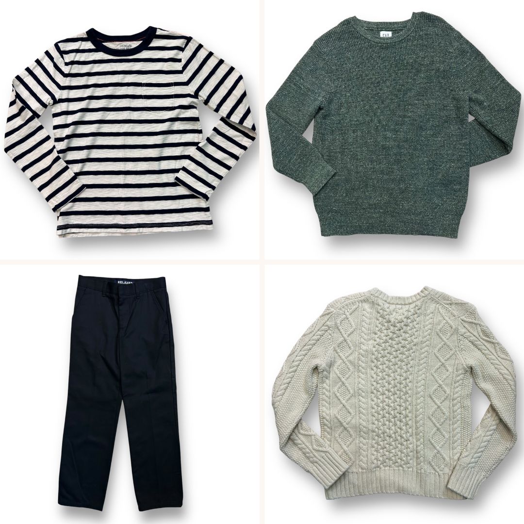 Youth Boy Size 10 Bundle Mixed Lot Gap Crewcuts Sweaters, Pants, and Top