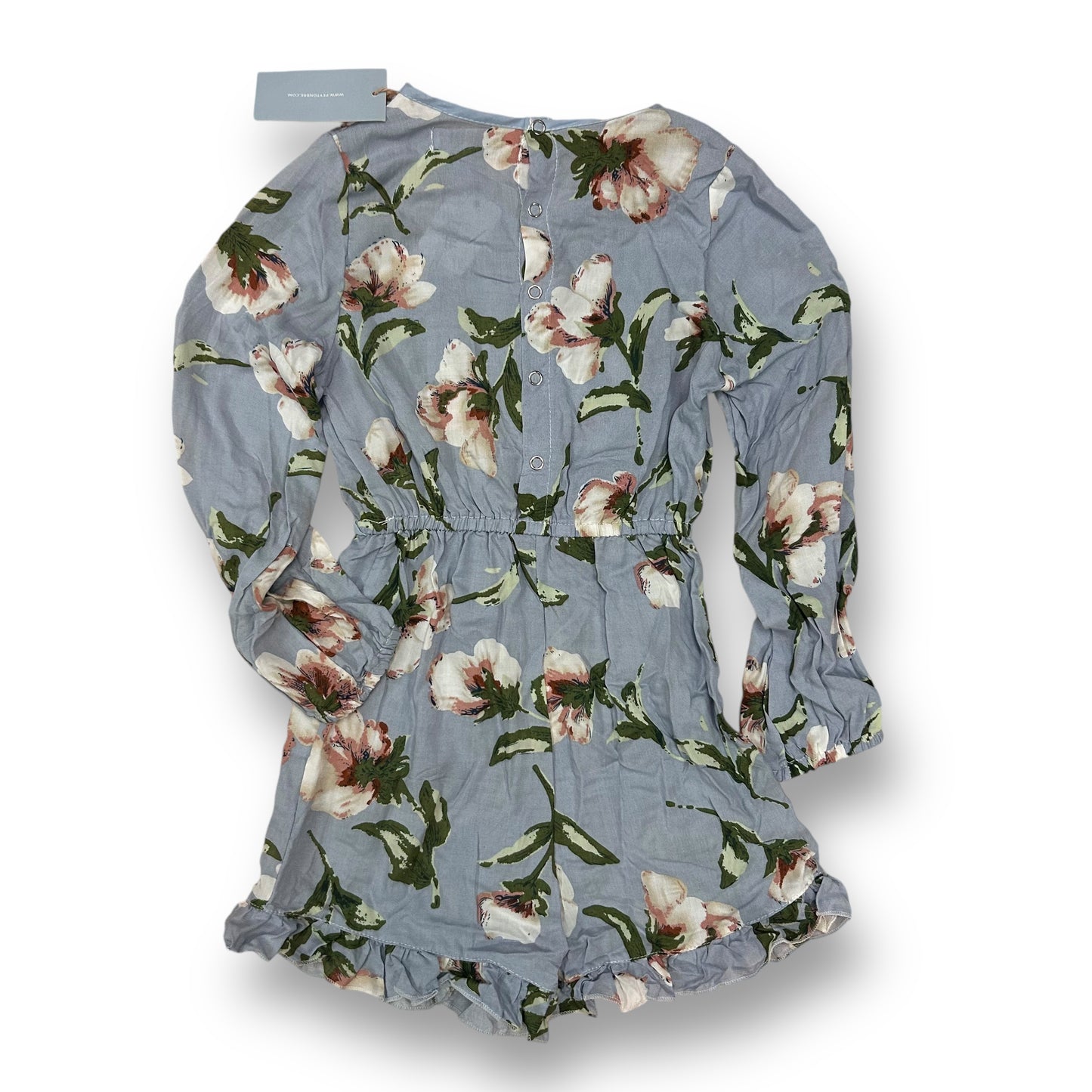 NEW! Peyton Bre Girls Size 6 Romper Country Blue Floral Long Sleeve One-Piece