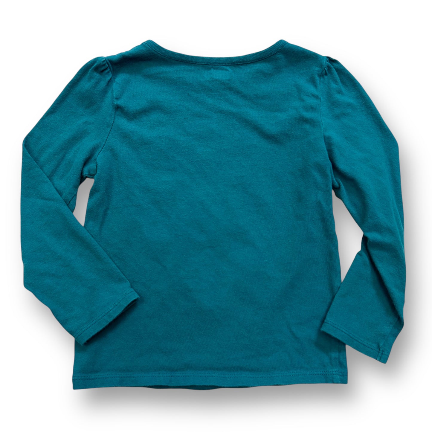 Girls Size 4T Christmas Shirt Green Gingerbread Long Sleeve Cotton Tee