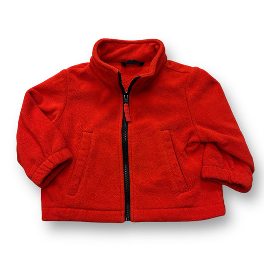 Baby Boy Fleece Jacket Size 12 Months Orange Full Zipper with Pockets