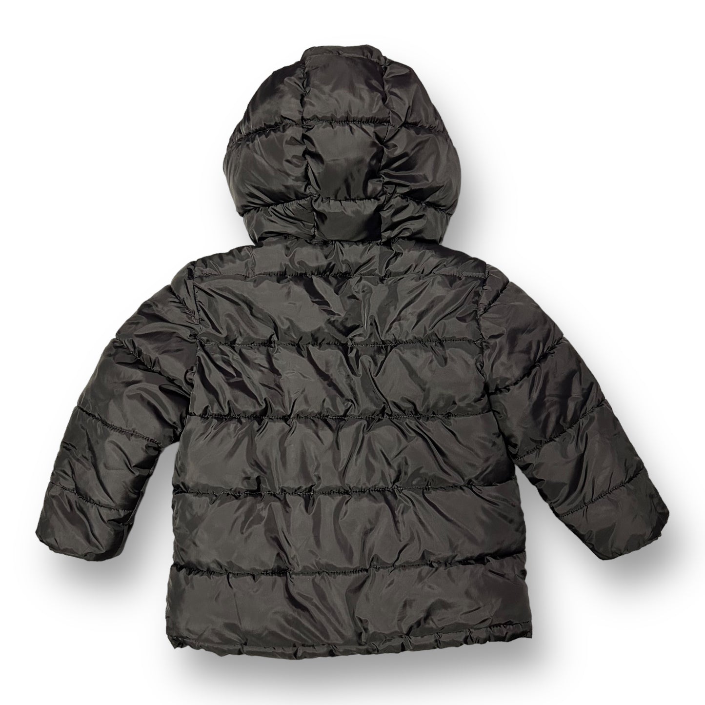 Boys Puffer Jacket Size 4T Fleece Lined Black Winter Coat with Hood and Pockets