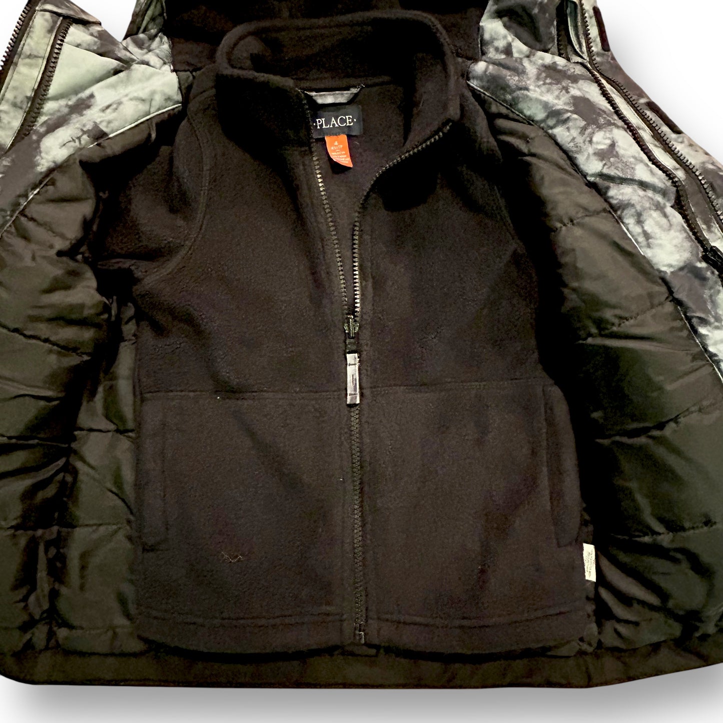 Children's Place Boys Size 4 Winter Coat with Zip-Out Fleece Jacket Lining