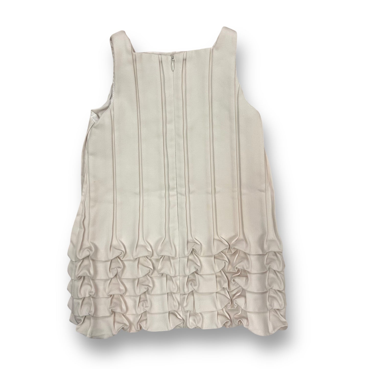 Girls JoJo Size 4 Ivory Pleated Sleeveless Dress with Ruffles