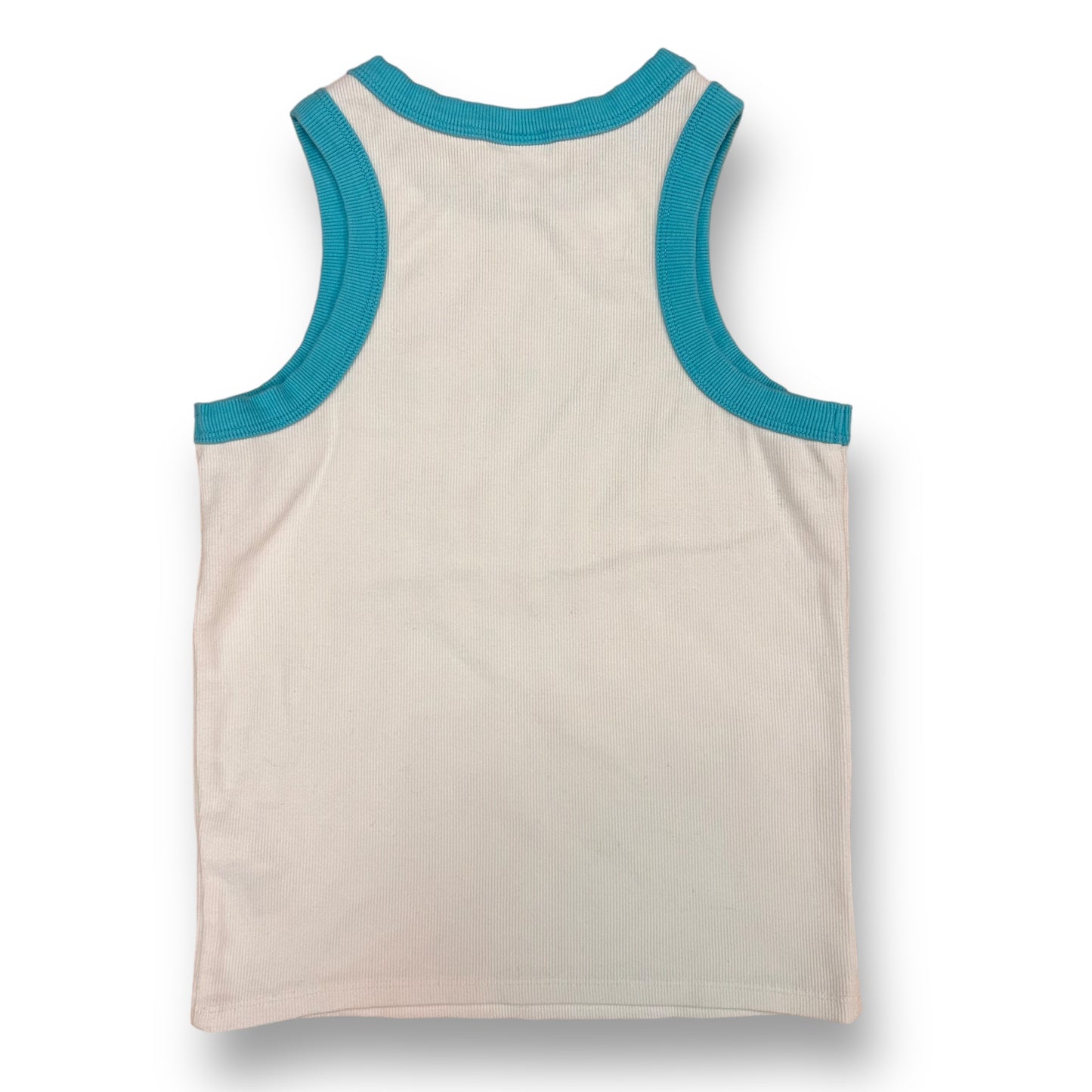 Girls Size 10/12 Youth Art Class White Ribbed Beach Tank Top