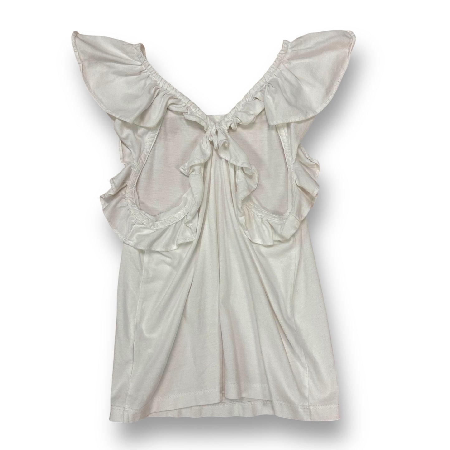 Girls Crewcuts Size 6/7 Sleeveless Top White Racerback Tank with Ruffles
