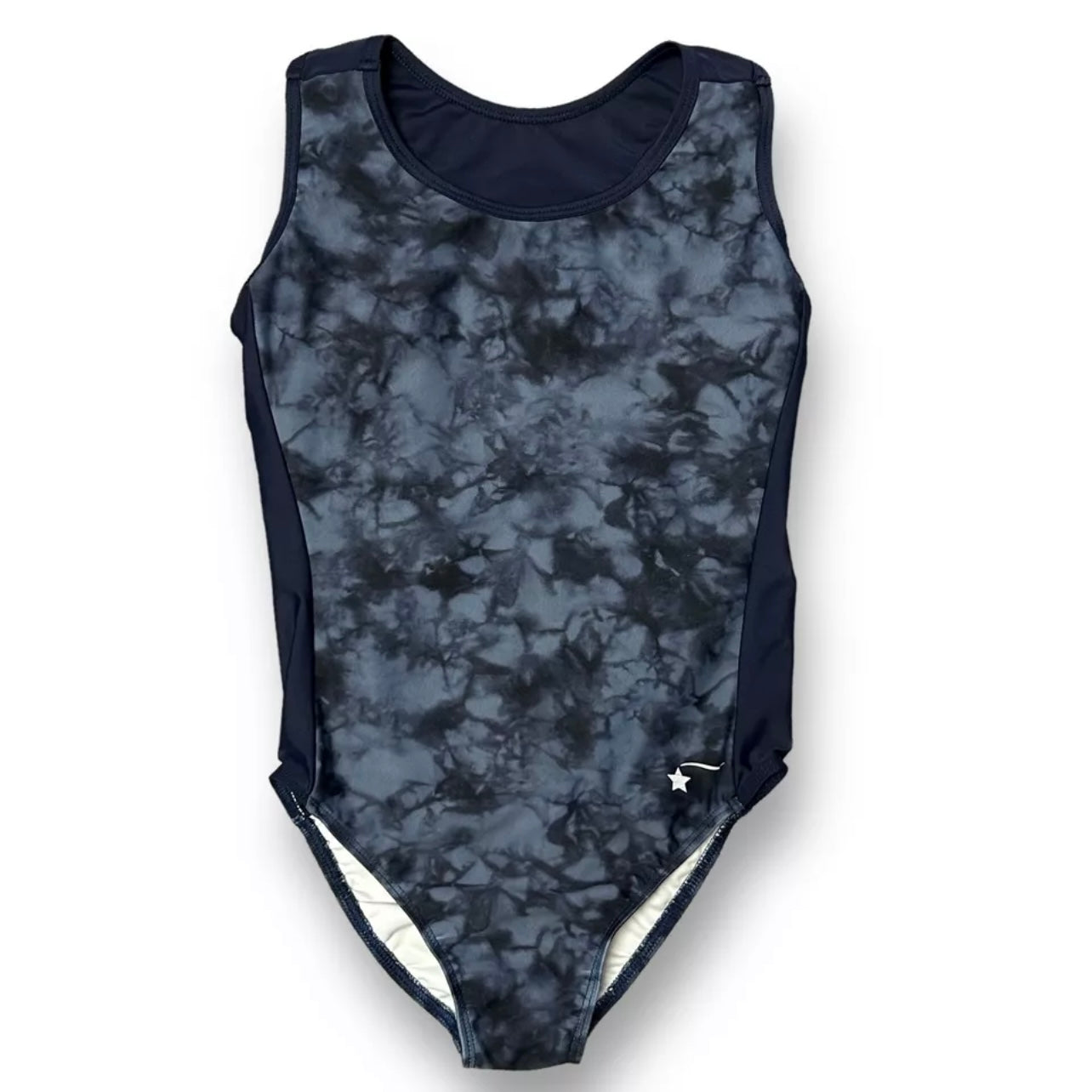 Youth Girl Size 10/12 Gymnastics Navy Tie Dye Racerback Destira Dance Leotard