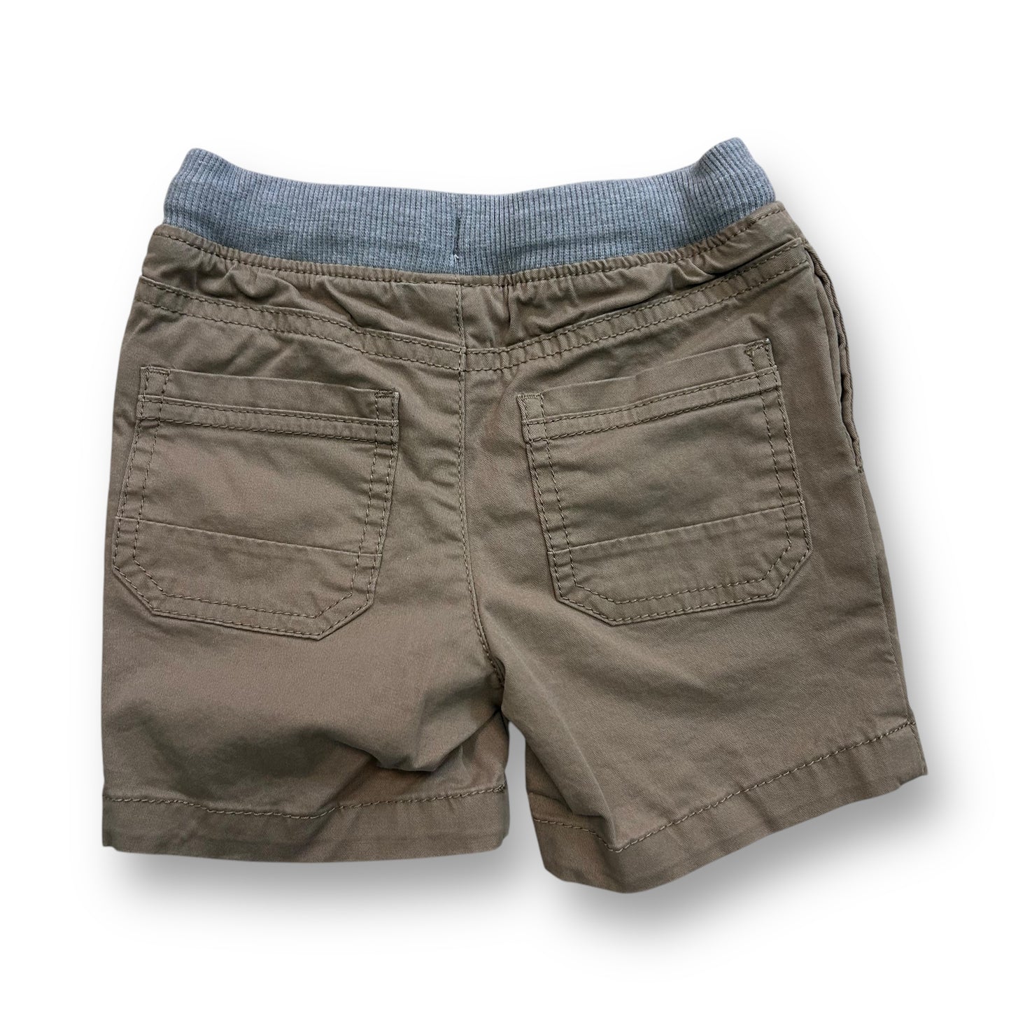 Boys Size 18 Months Brown Khaki Elastic Waistband Pull On Cotton Shorts