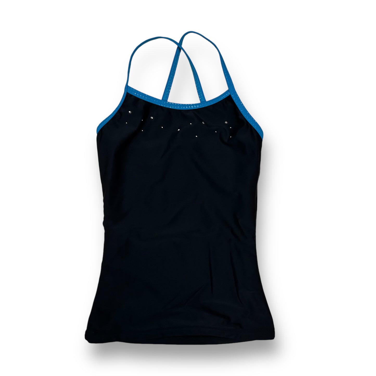 Top Sport Girls Size 6/6X Embellished Black Sleeveless Dance Tank Top
