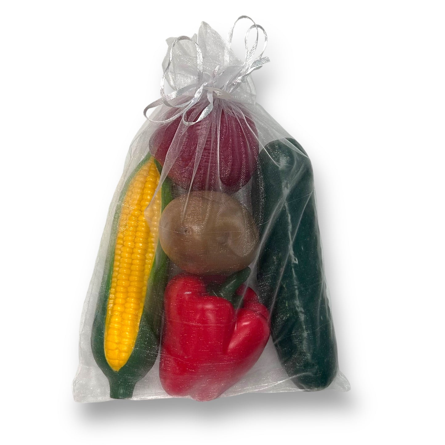 Pretend Play Food Realistic 6-Pc Vegetables and Tray Kitchenette Playset