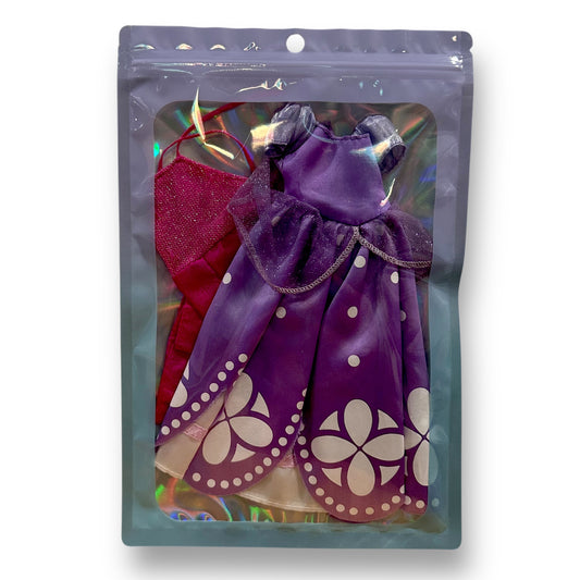 Barbie Clothes in Zippered Mylar Bag