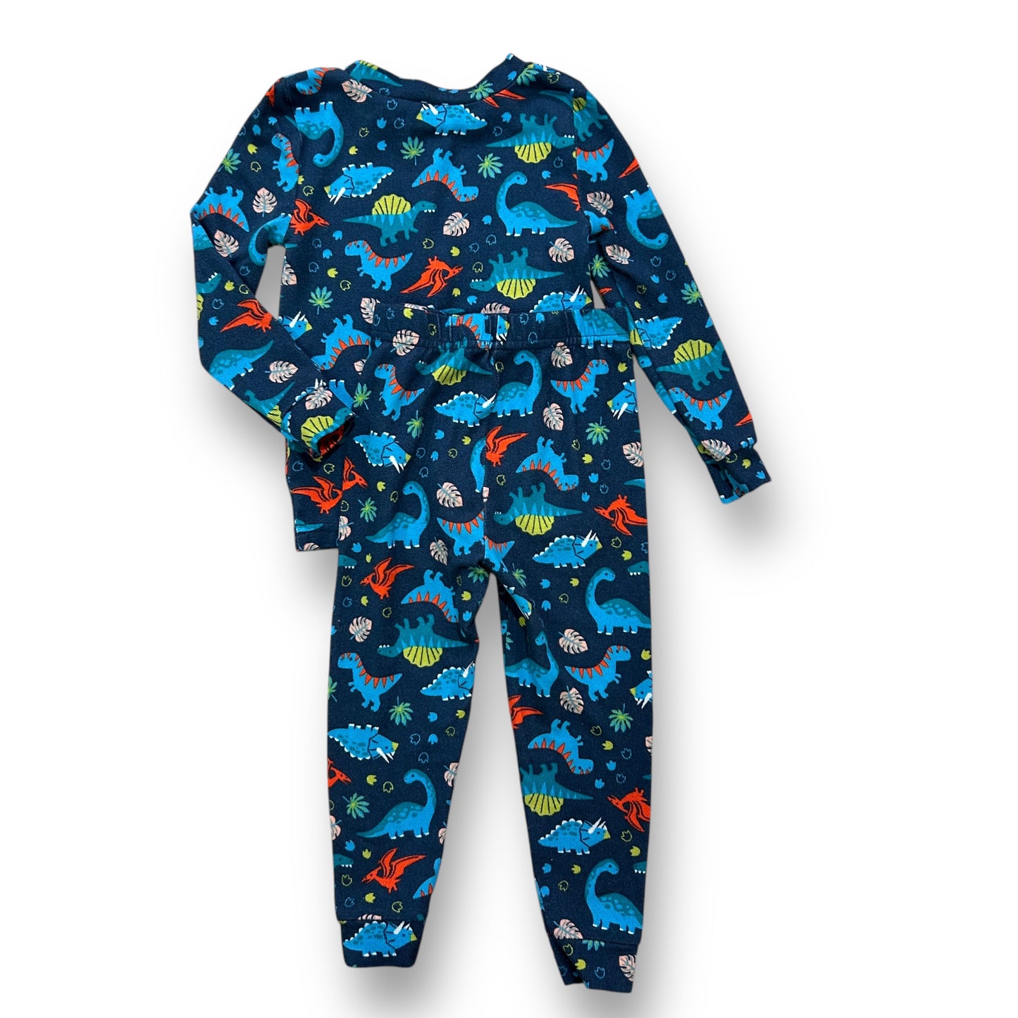 Cuddl Duds Boys Size 2T Pajamas Dark Blue Dino Print 2-Pc Set