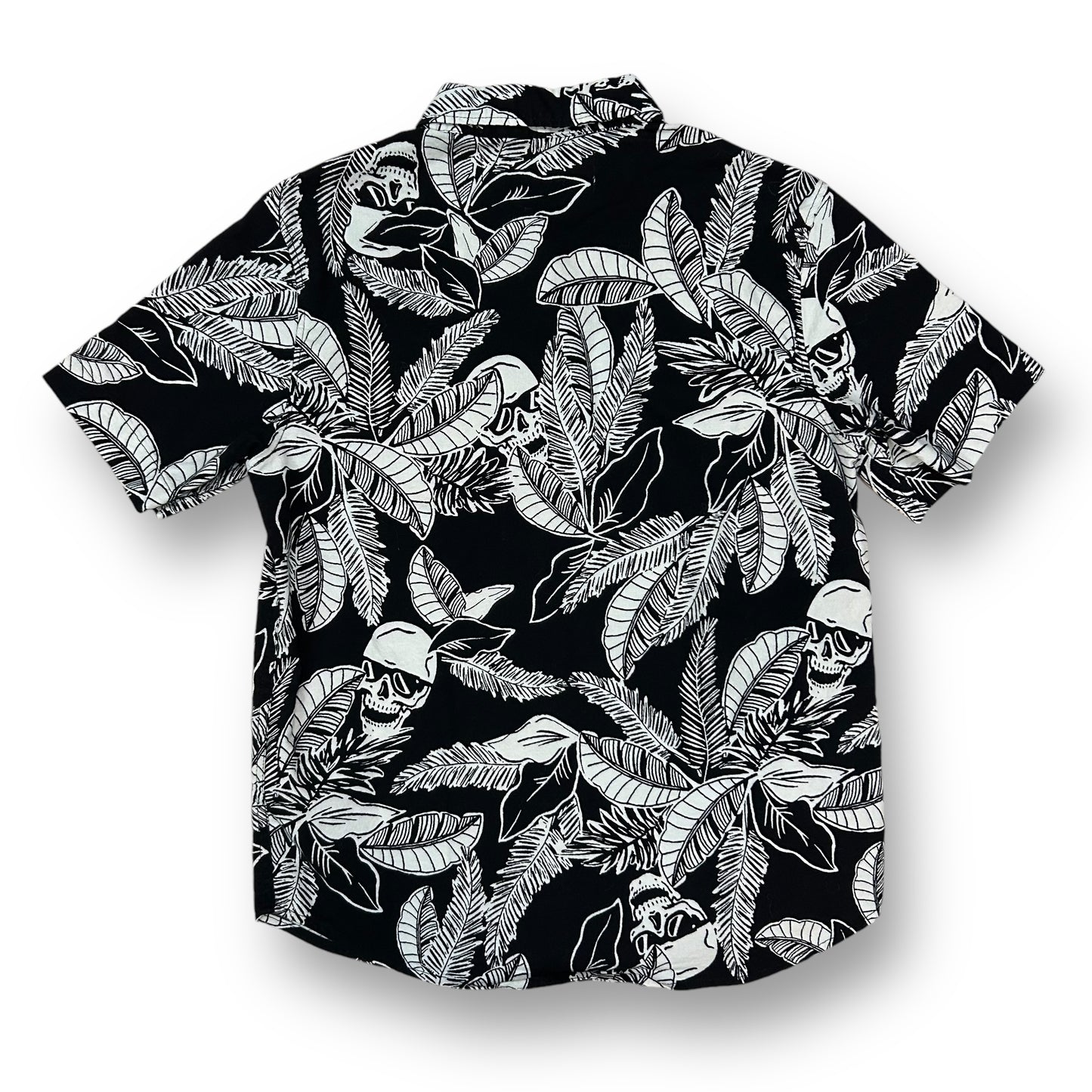 Old Navy Boys Tropical Button Up Shirt Built-In Flex Size 8 Short Sleeves