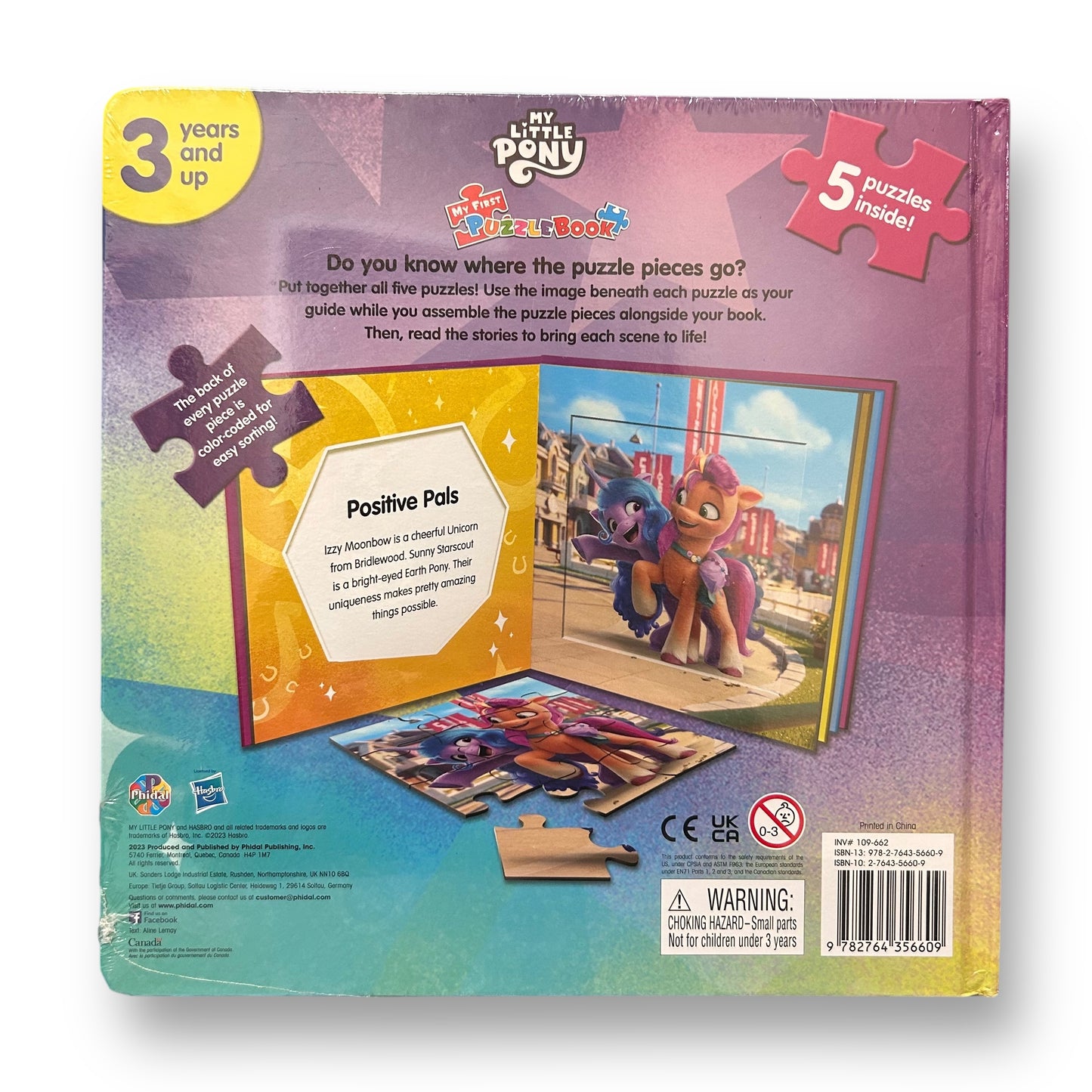 NEW! My Little Pony 5 Puzzles and Story Board Book Reading Playset