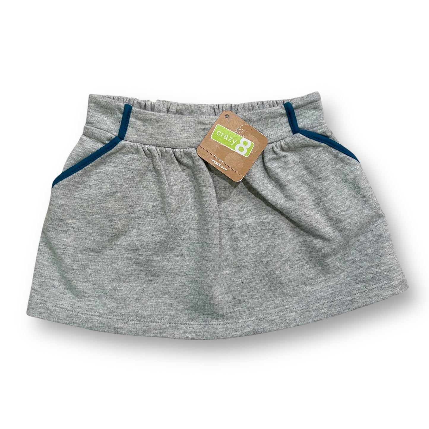 NEW! Crazy 8 Girls Size 12-18 Months Comfy Gray Elastic Waist Cotton Skirt