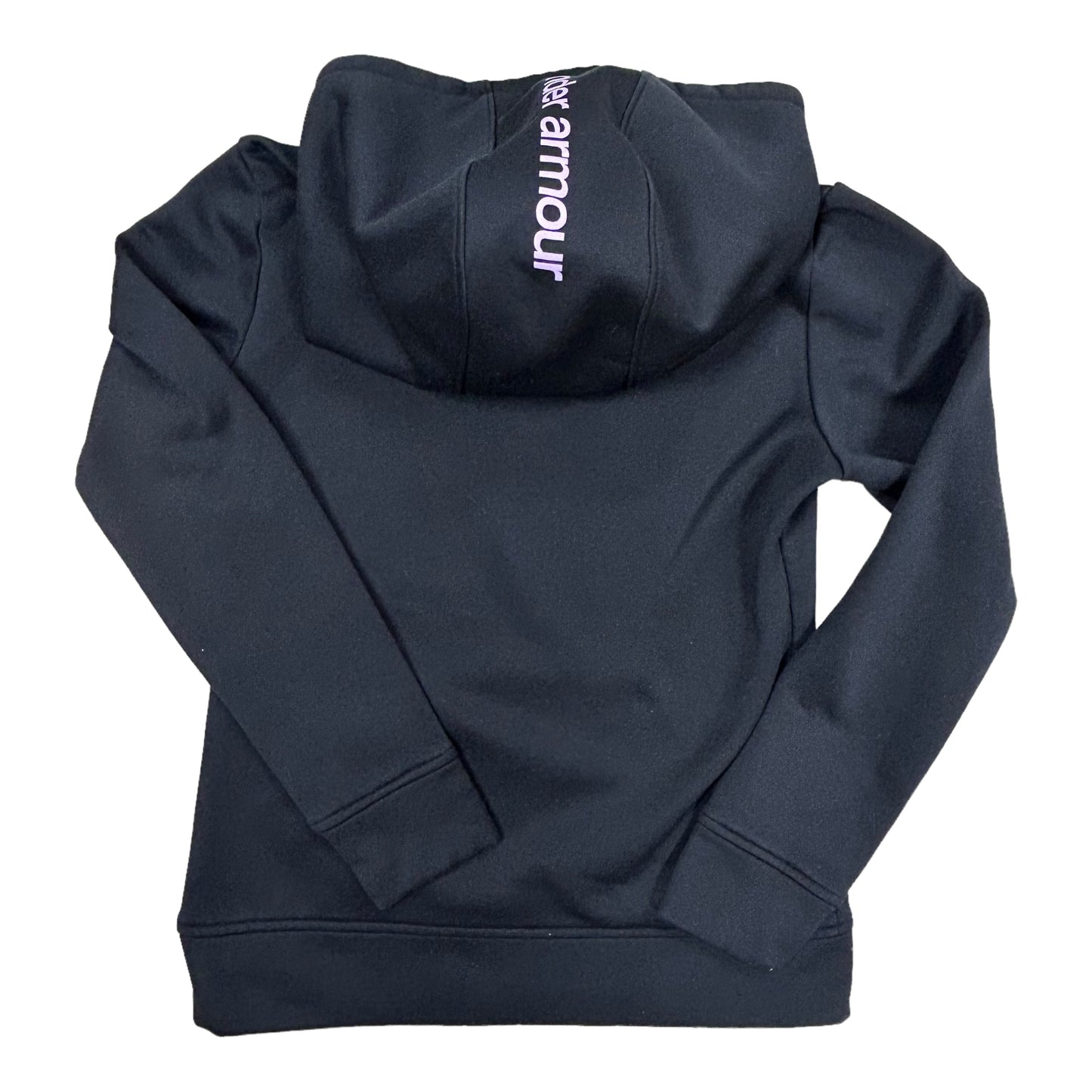 Under Armour Girls Size 10/12 Youth Medium Black Hoodie Activewear with Pocket